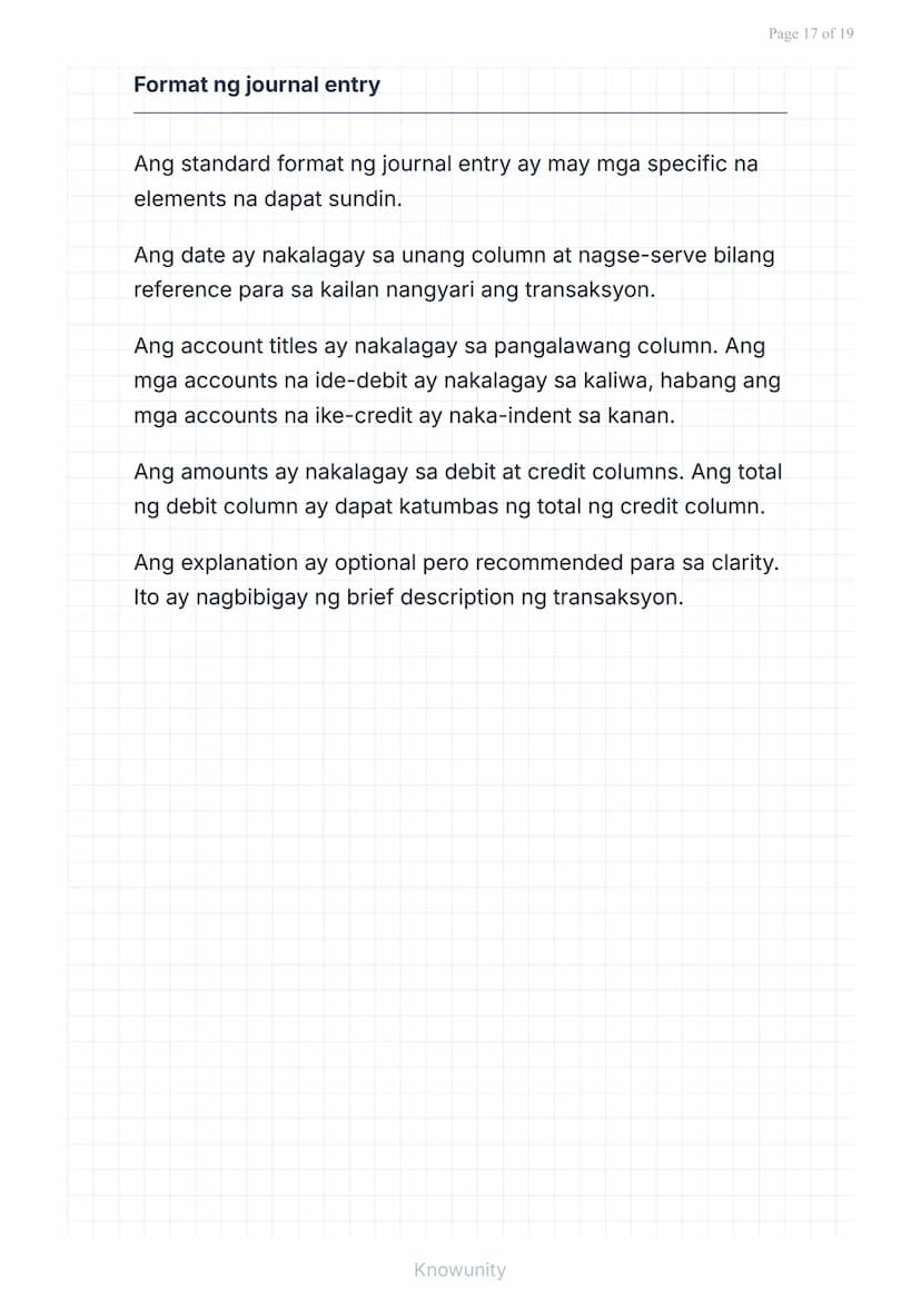 # Pangunahing Konsepto ng Accounting: Uri ng Transaksyon at Pag-uuri ng Account

Pag-aaral ng mga uri ng transaksyon at tamang pag-uuri ng m