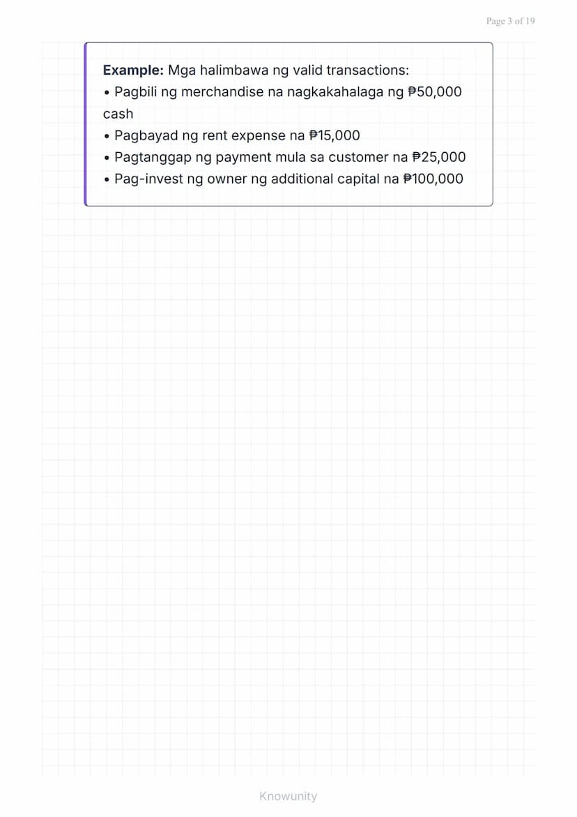 # Pangunahing Konsepto ng Accounting: Uri ng Transaksyon at Pag-uuri ng Account

Pag-aaral ng mga uri ng transaksyon at tamang pag-uuri ng m