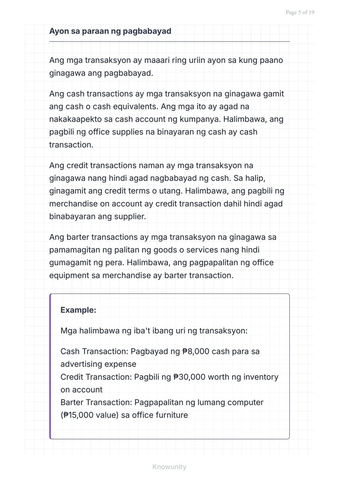 # Pangunahing Konsepto ng Accounting: Uri ng Transaksyon at Pag-uuri ng Account

Pag-aaral ng mga uri ng transaksyon at tamang pag-uuri ng m