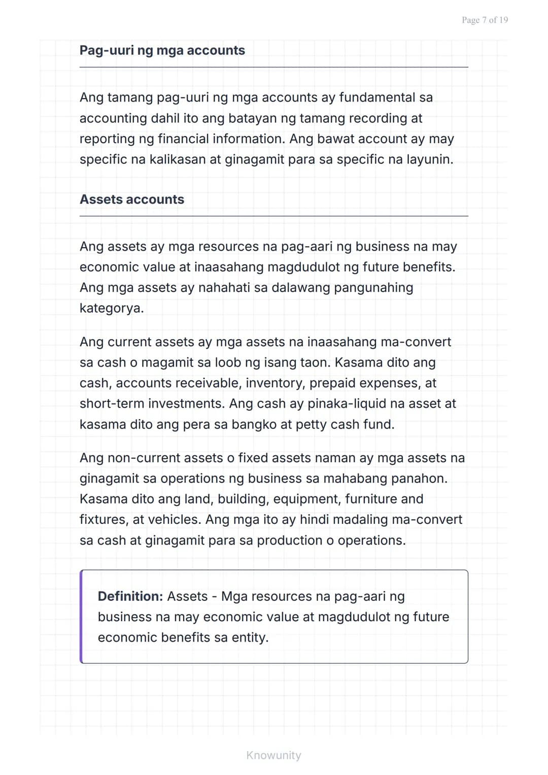 # Pangunahing Konsepto ng Accounting: Uri ng Transaksyon at Pag-uuri ng Account

Pag-aaral ng mga uri ng transaksyon at tamang pag-uuri ng m