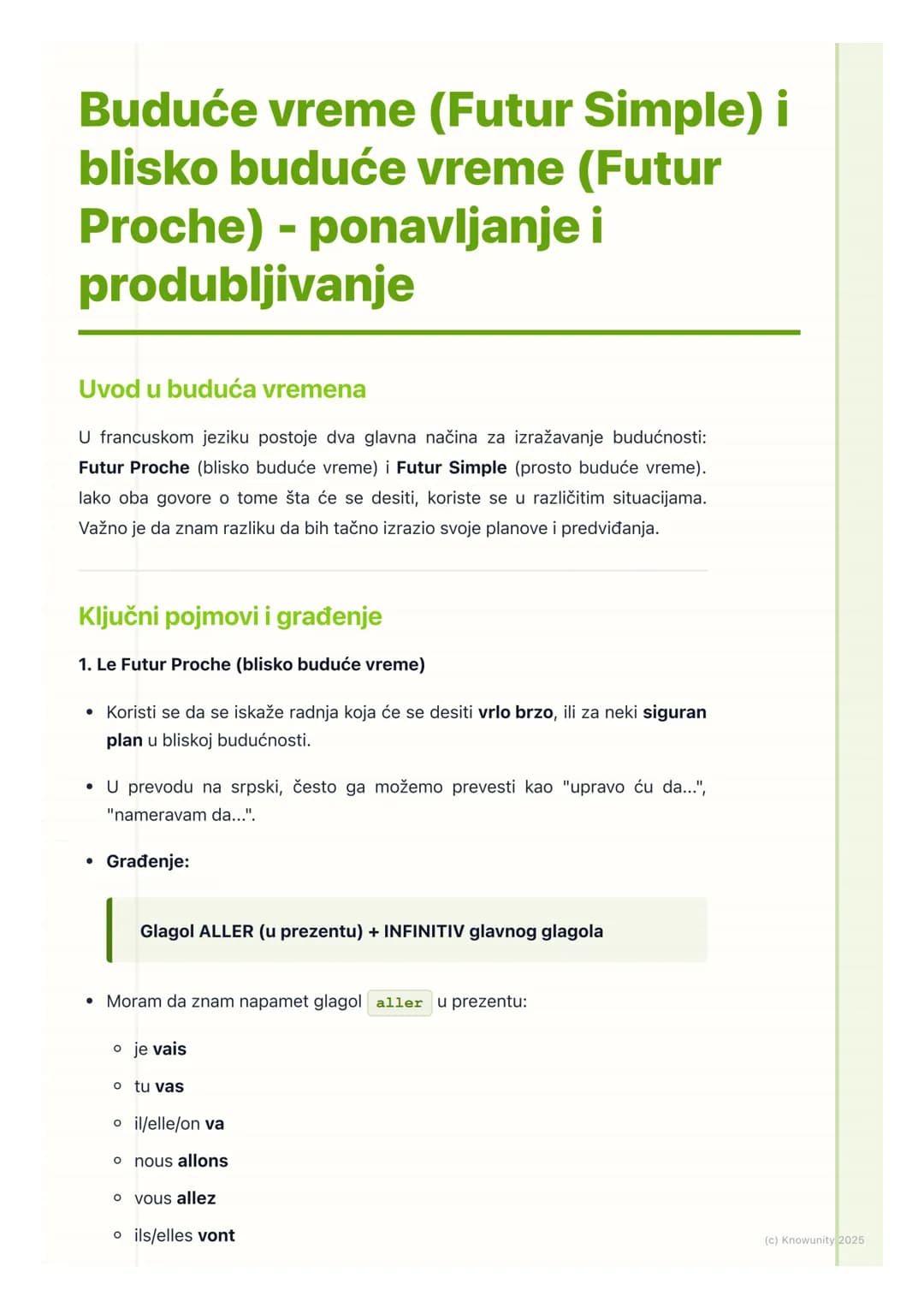 # Buduće vreme (Futur Simple) i
blisko buduće vreme (Futur
Proche) - ponavljanje i
produbljivanje

Uvod u buduća vremena

U francuskom jezik