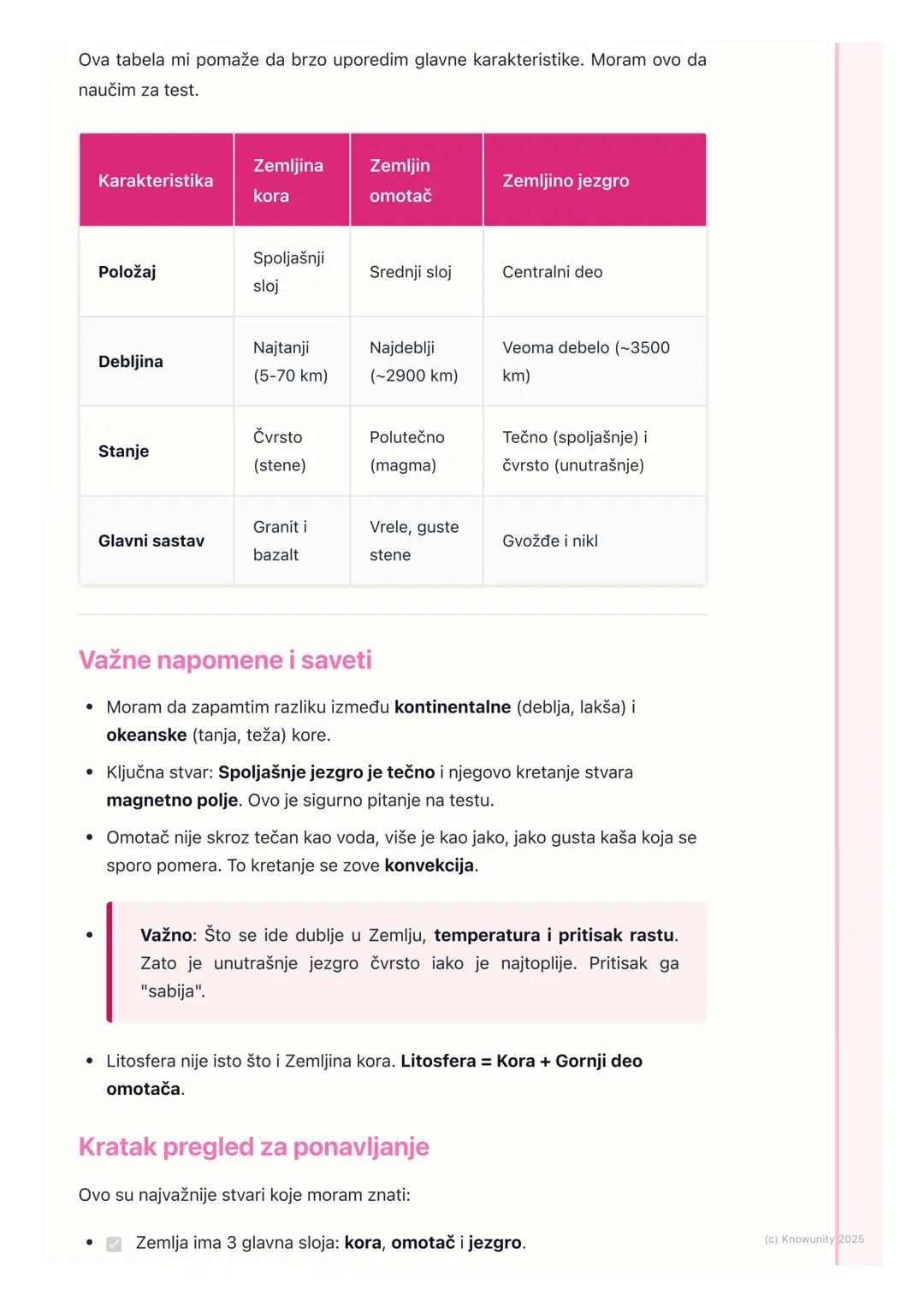 # Unutrašnja građa Zemlje

Uvod u građu Zemlje

Naša planeta Zemlja nije samo velika lopta od stene. Iznutra je sastavljena od
različitih sl