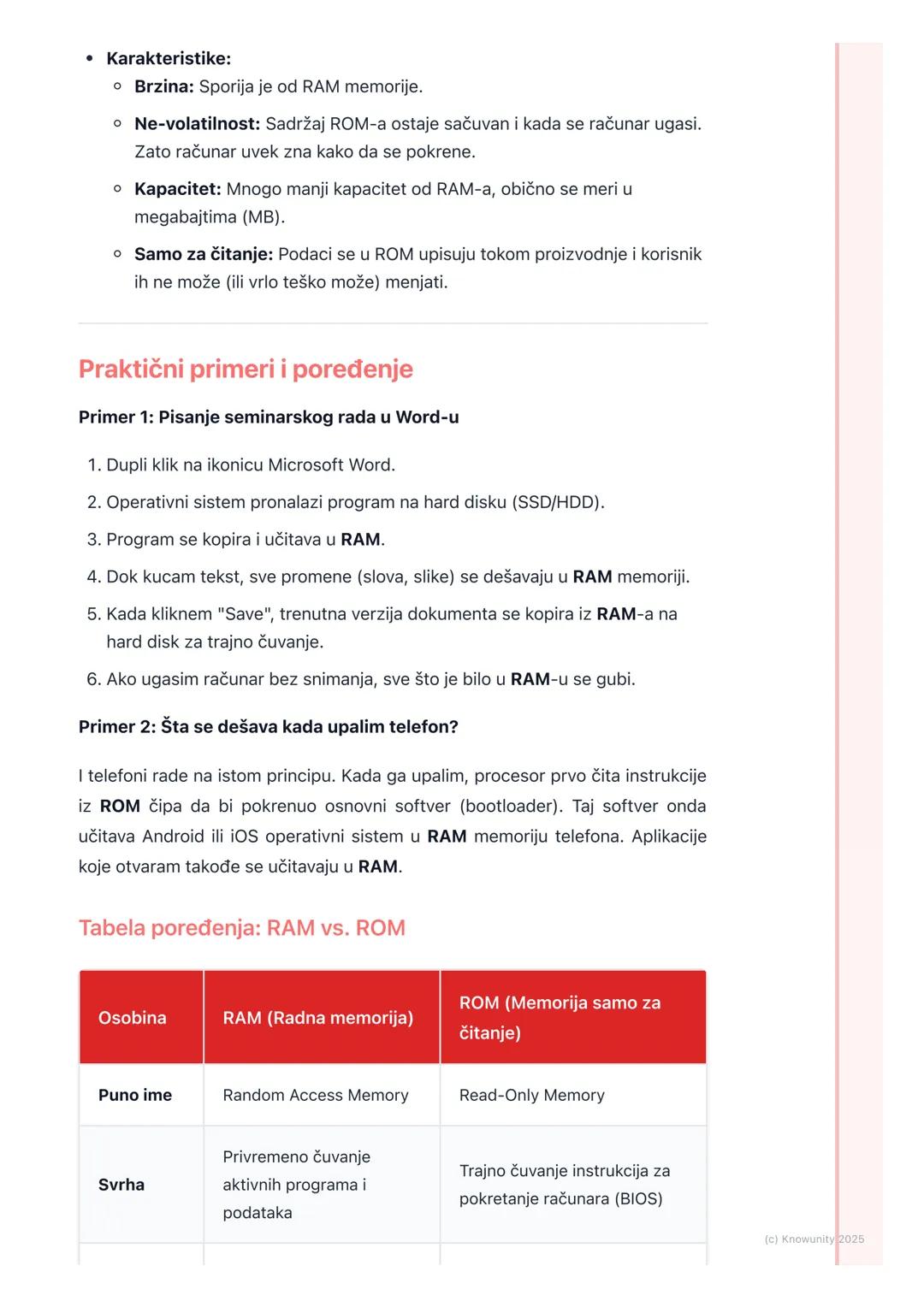 # Memorija (RAM I ROM)

Uvod u memoriju računara

Svaki računar, kao i čovek, ima memoriju. Ona mu služi da čuva podatke i
programe sa kojim