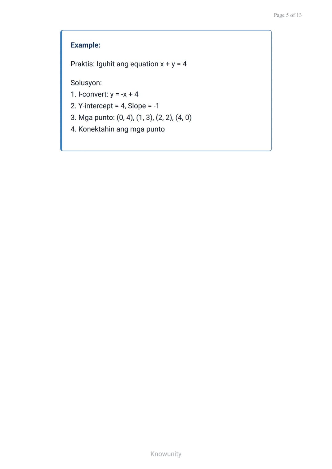 Mga sistema ng linear equation: Graphical na paglutas
Pag-aaral ng paglutas ng sistema ng linear
equation gamit ang graph
Mga layuning pang-