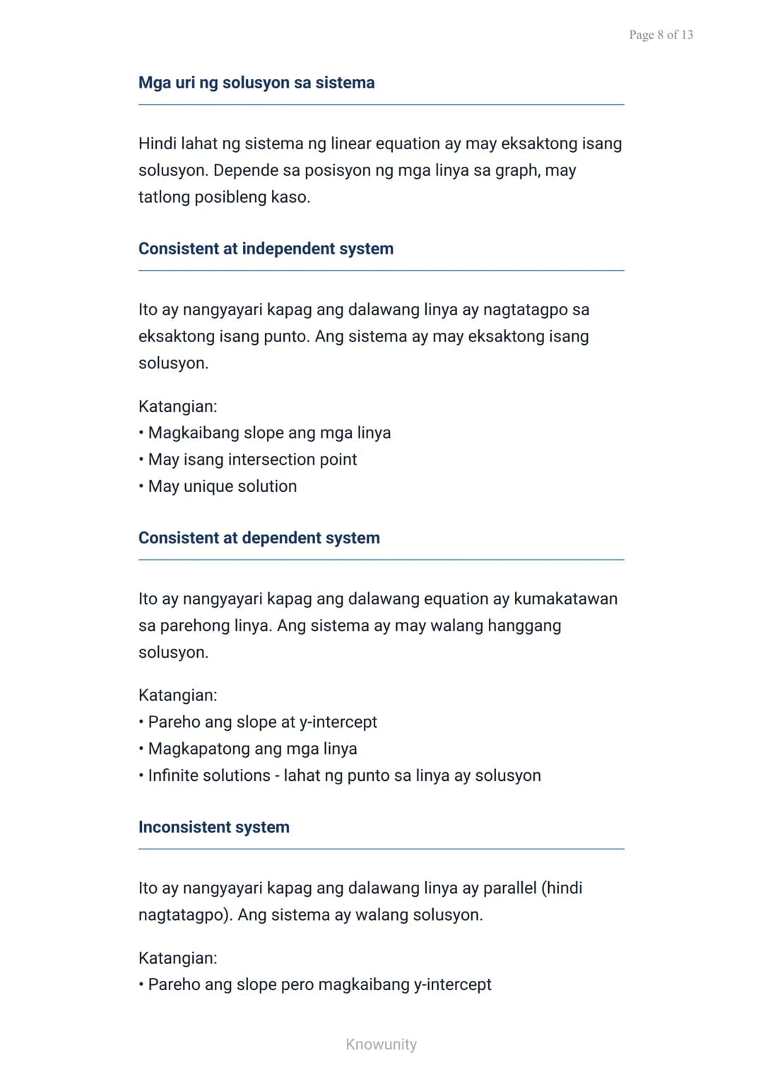 Mga sistema ng linear equation: Graphical na paglutas
Pag-aaral ng paglutas ng sistema ng linear
equation gamit ang graph
Mga layuning pang-