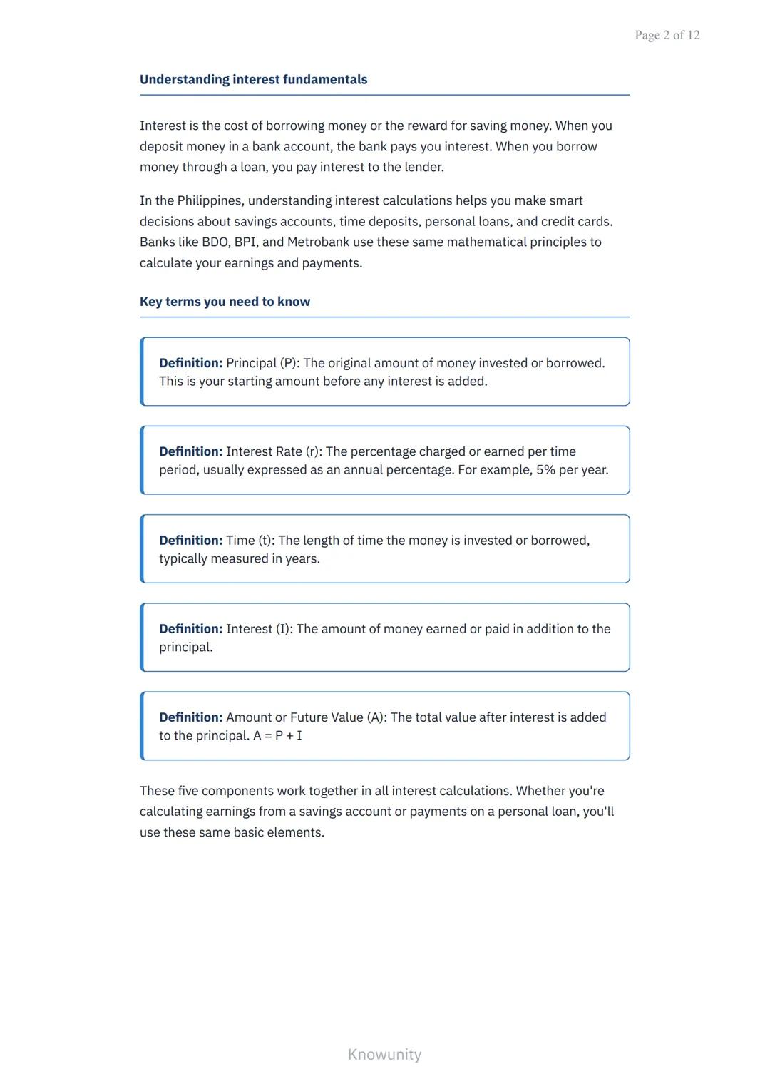 Simple and Compound Interest: Savings and Loans in Business Math
Master interest calculations for savings accounts and loan
payments
What yo