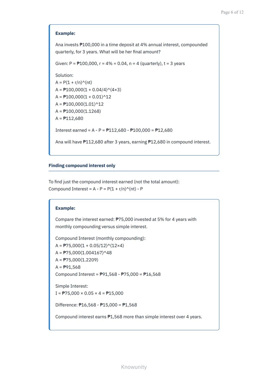 Simple and Compound Interest: Savings and Loans in Business Math
Master interest calculations for savings accounts and loan
payments
What yo