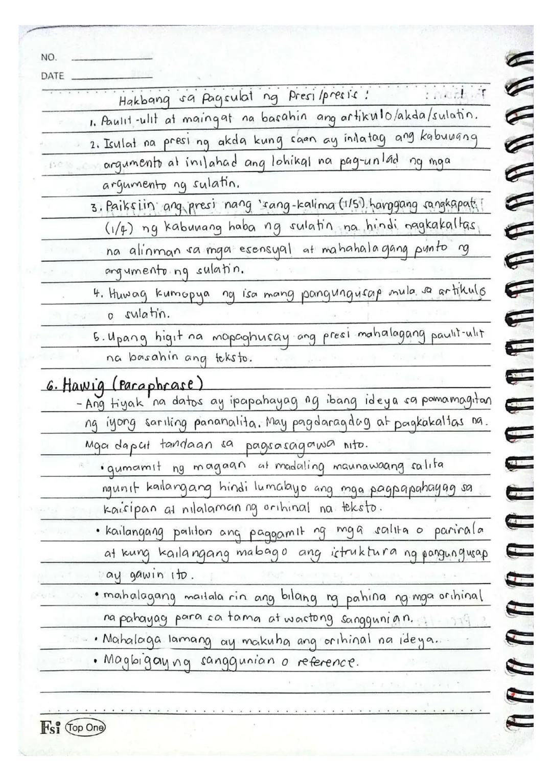NO.
DATE
Lesson 1
Batayang Kaalaman sa Mapanuring Pagbasa
Ano ang Kahulugan ng Pagbabasa?
Lito ay proseso ng pag-aayos, pagkuha, at pag-unaw