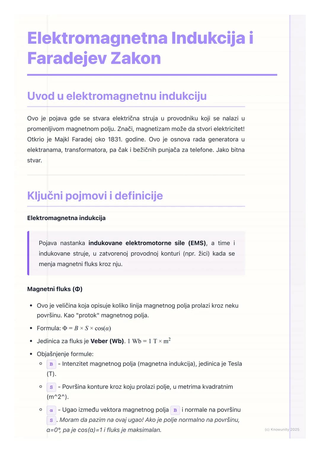 # Elektromagnetna Indukcija i
Faradejev Zakon

Uvod u elektromagnetnu indukciju

Ovo je pojava gde se stvara električna struja u provodniku 