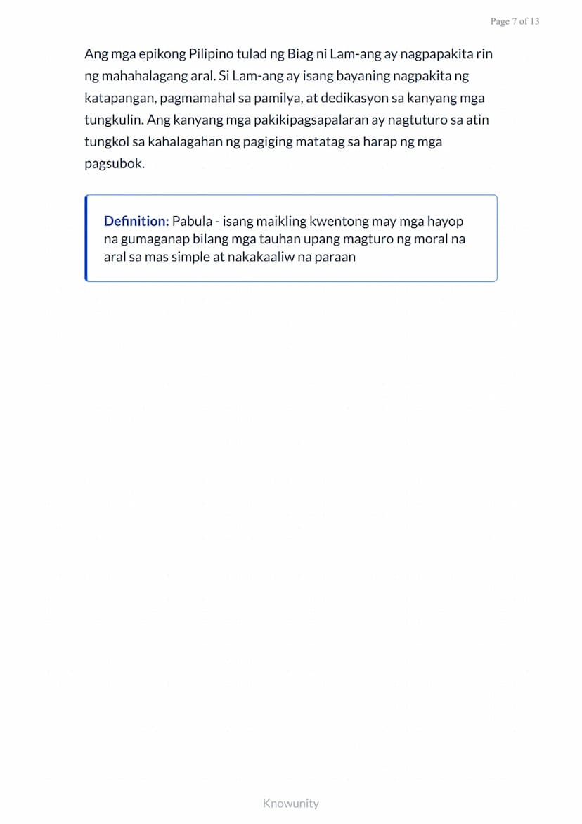 # Pagsusuri ng mga Aral sa Piling Akdang Pampanitikan

Pag-aaral kung paano hanapin at unawain ang mga moral na aral sa literatura

## Mga L
