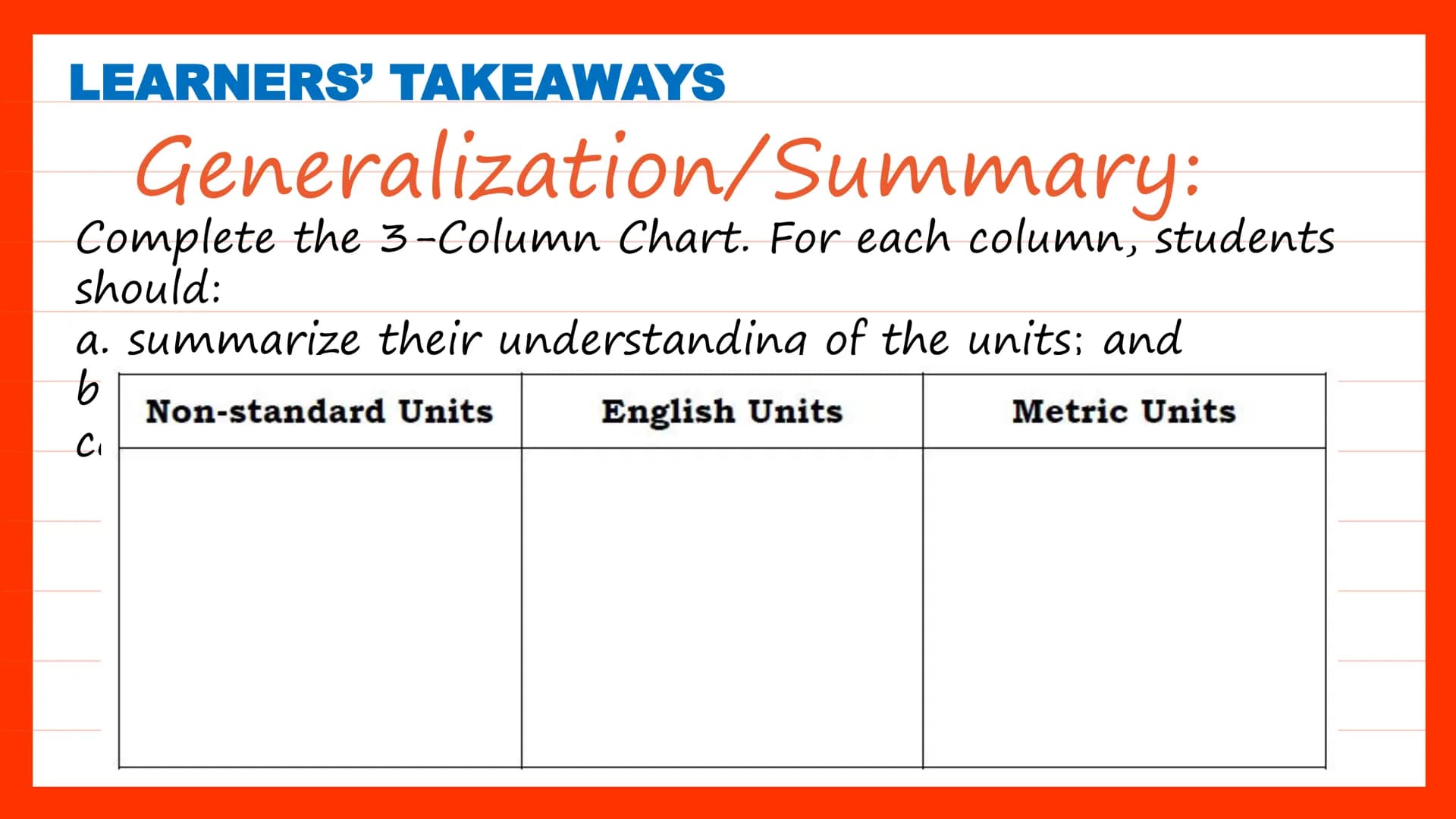 Systems of
Units of
Measure
Quarter 2, Week 2 DAY 1 SHORT REVIEW
Class Discussion
Have you ever measured an
object before?
What measuring to