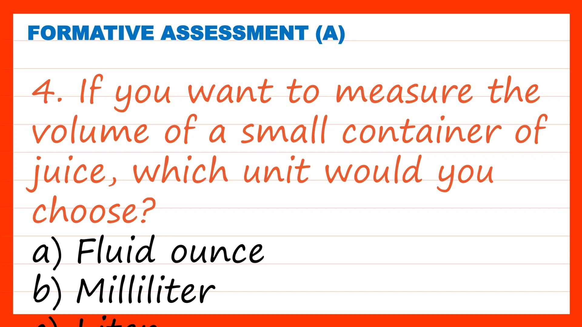 Systems of
Units of
Measure
Quarter 2, Week 2 DAY 1 SHORT REVIEW
Class Discussion
Have you ever measured an
object before?
What measuring to