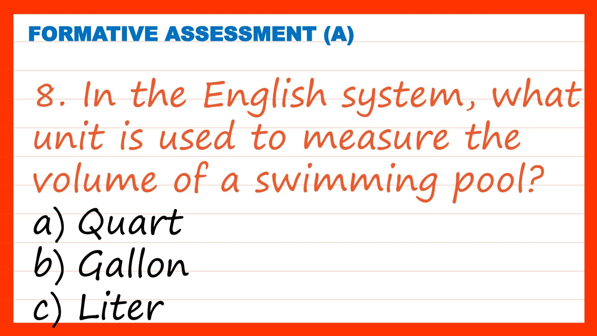 Systems of
Units of
Measure
Quarter 2, Week 2 DAY 1 SHORT REVIEW
Class Discussion
Have you ever measured an
object before?
What measuring to