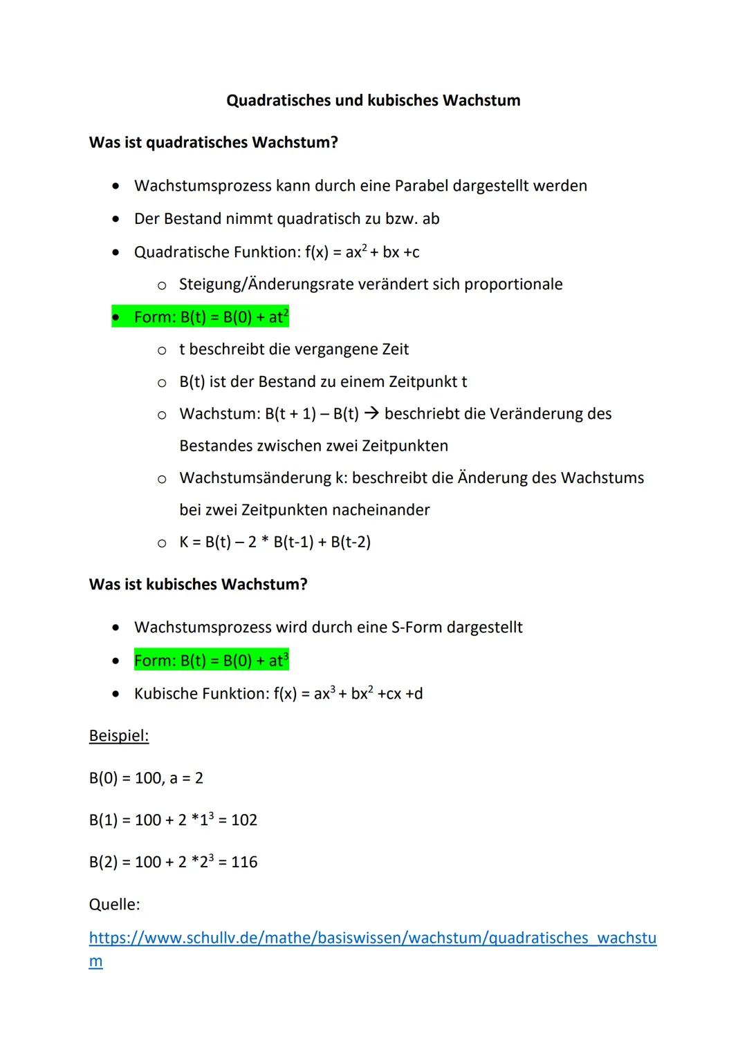 # Quadratisches und kubisches Wachstum

Was ist quadratisches Wachstum?

*   Wachstumsprozess kann durch eine Parabel dargestellt werden

* 