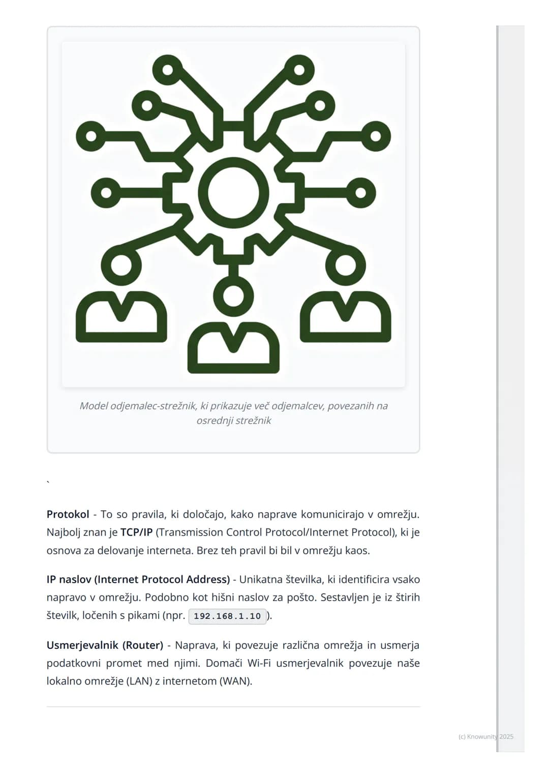 # Računalniška omrežja in
internet

Uvod v računalniška omrežja

Računalniško omrežje je v bistvu skupina dveh ali več med seboj povezanih
r