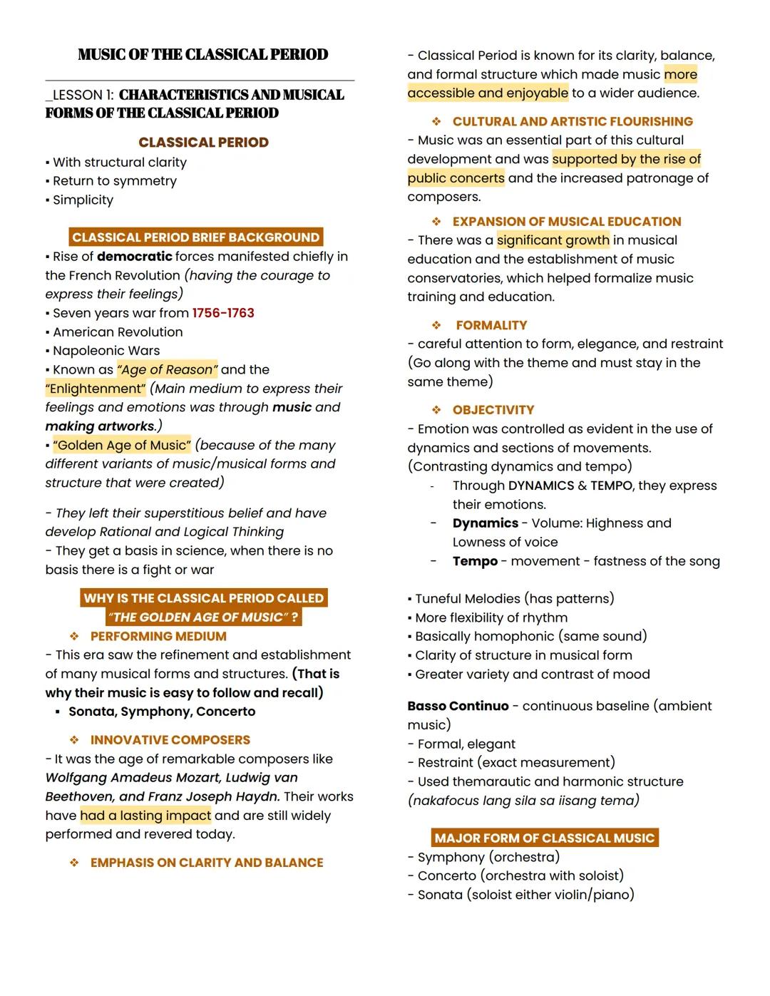 MUSIC OF THE CLASSICAL PERIOD
LESSON 1: CHARACTERISTICS AND MUSICAL
FORMS OF THE CLASSICAL PERIOD
CLASSICAL PERIOD
• With structural clarity
