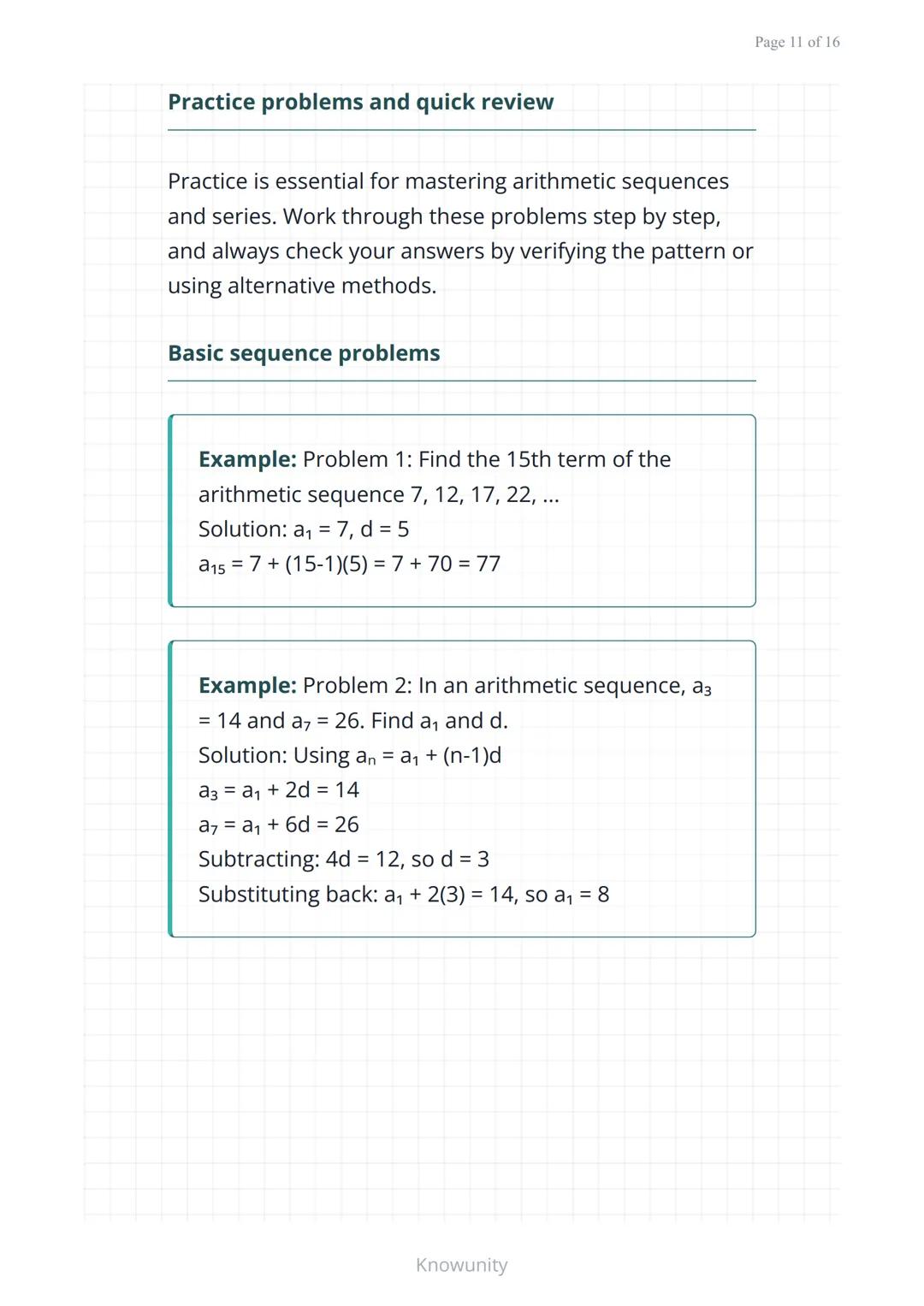 Arithmetic sequences and series: Patterns and
formulas
Understanding arithmetic sequences,
series, and their real-world applications
What yo