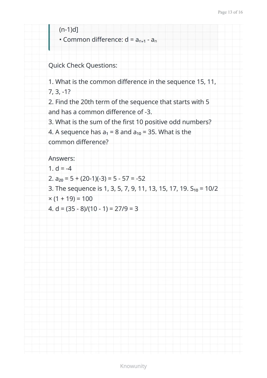 Arithmetic sequences and series: Patterns and
formulas
Understanding arithmetic sequences,
series, and their real-world applications
What yo