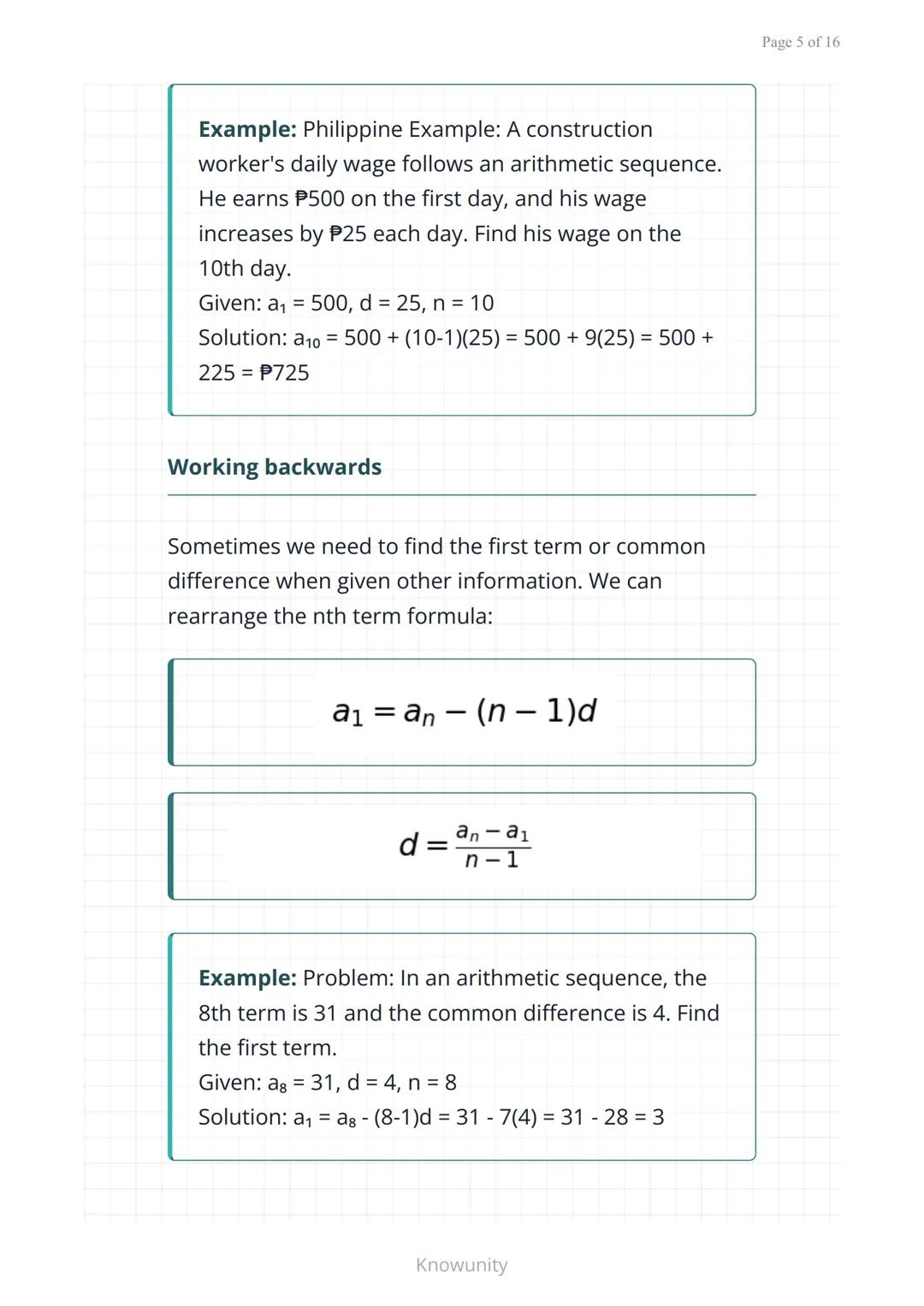 Arithmetic sequences and series: Patterns and
formulas
Understanding arithmetic sequences,
series, and their real-world applications
What yo