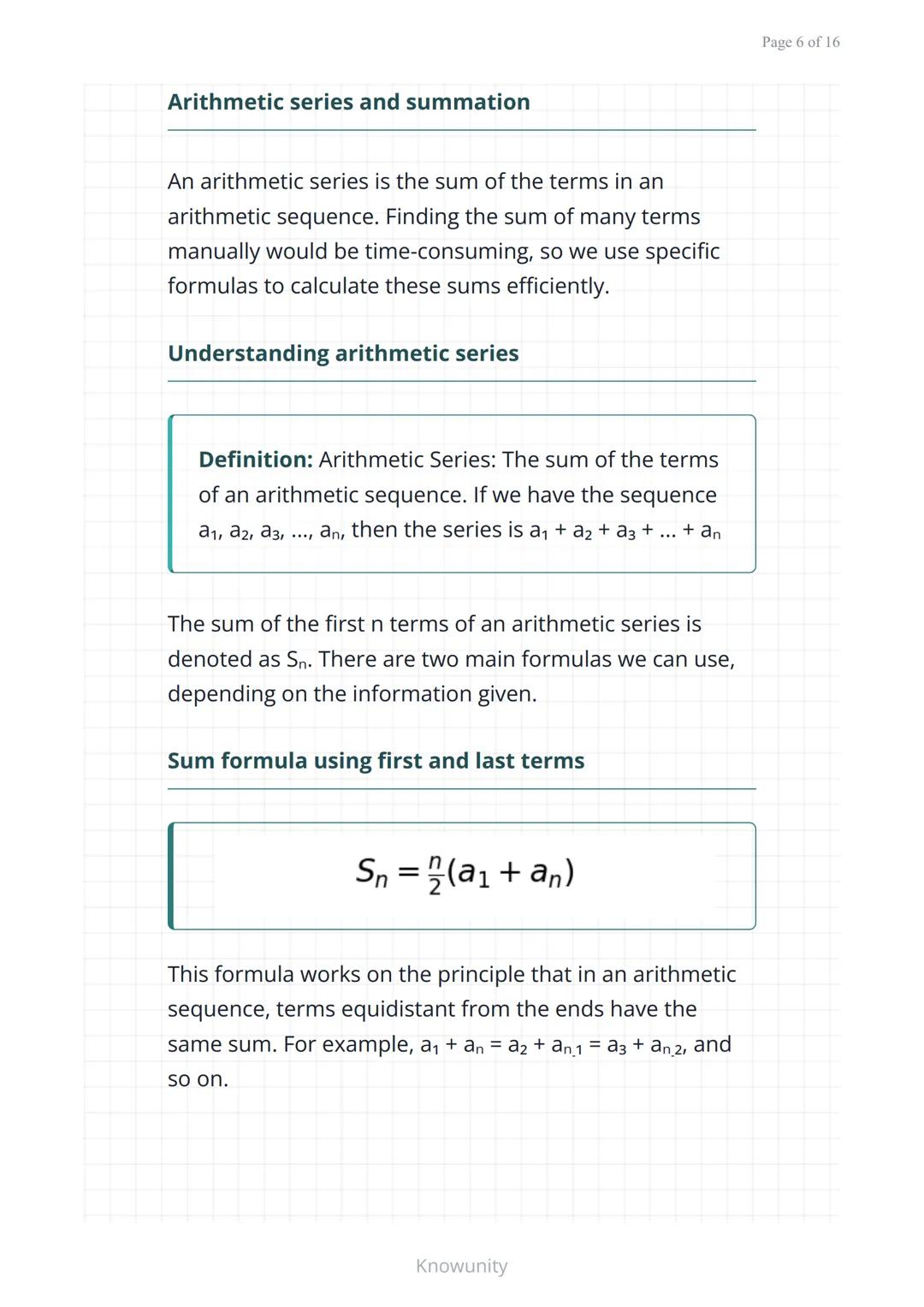Arithmetic sequences and series: Patterns and
formulas
Understanding arithmetic sequences,
series, and their real-world applications
What yo