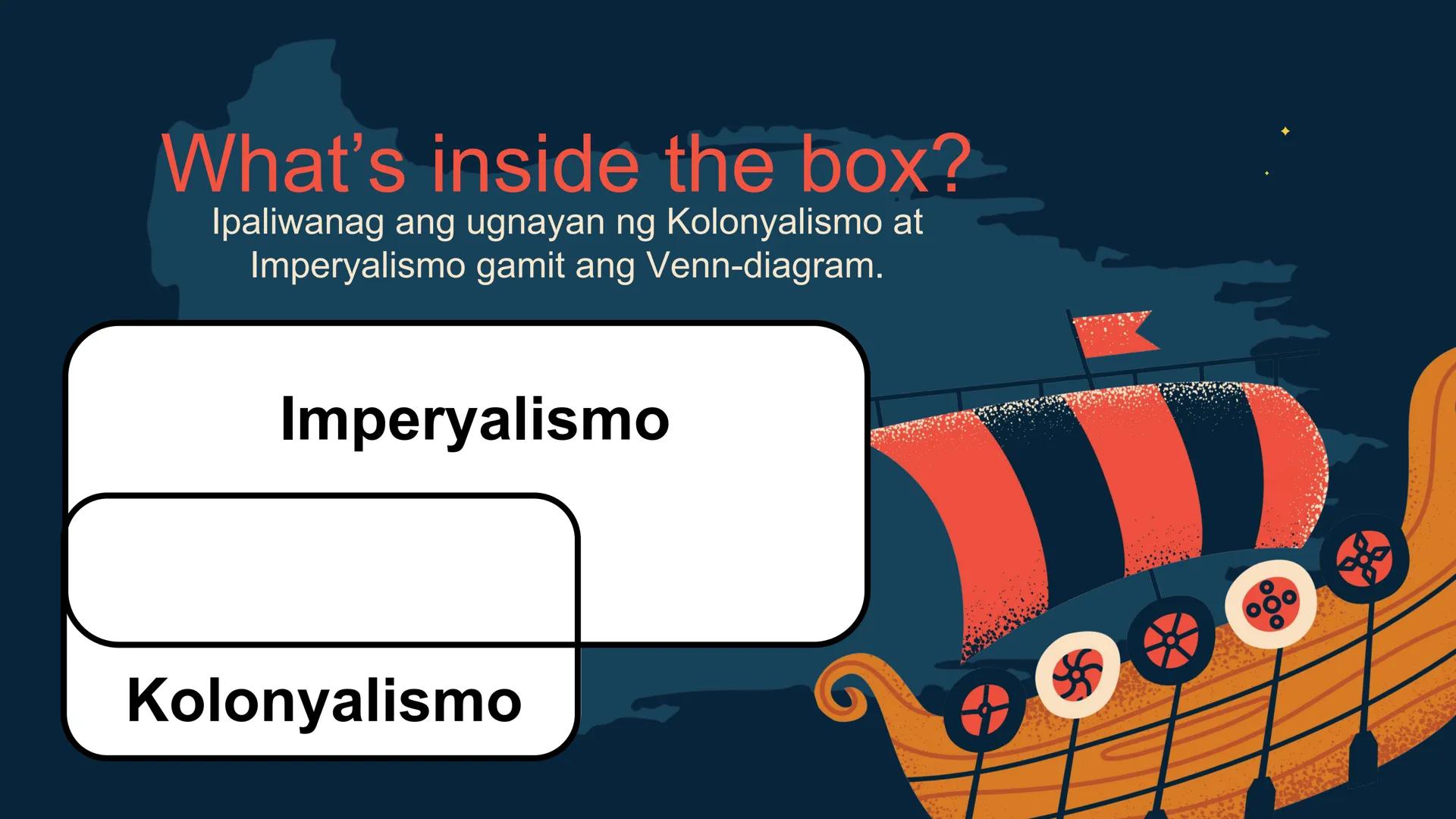 S
00 120 140 160 180 200 22
N
M
240
260 280
DepED
MATATAG
BAGONG PILIPINAS

Kolonyalismo at
Imperyalismo
ARALING PANLIPUNAN 7
QUARTER 2 - WE