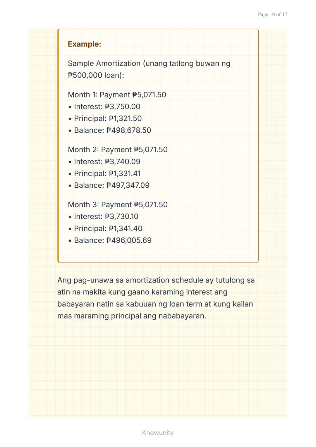Mga Pautang at Financing: Pag-aanalisa ng Interest
Rate at Terms
Pag-aaral ng mga uri ng pautang at
pagsusuri ng interest rates
Mga Layuning