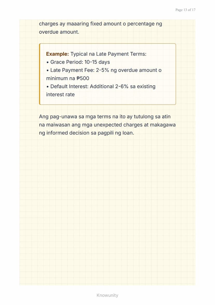 Mga Pautang at Financing: Pag-aanalisa ng Interest
Rate at Terms
Pag-aaral ng mga uri ng pautang at
pagsusuri ng interest rates
Mga Layuning