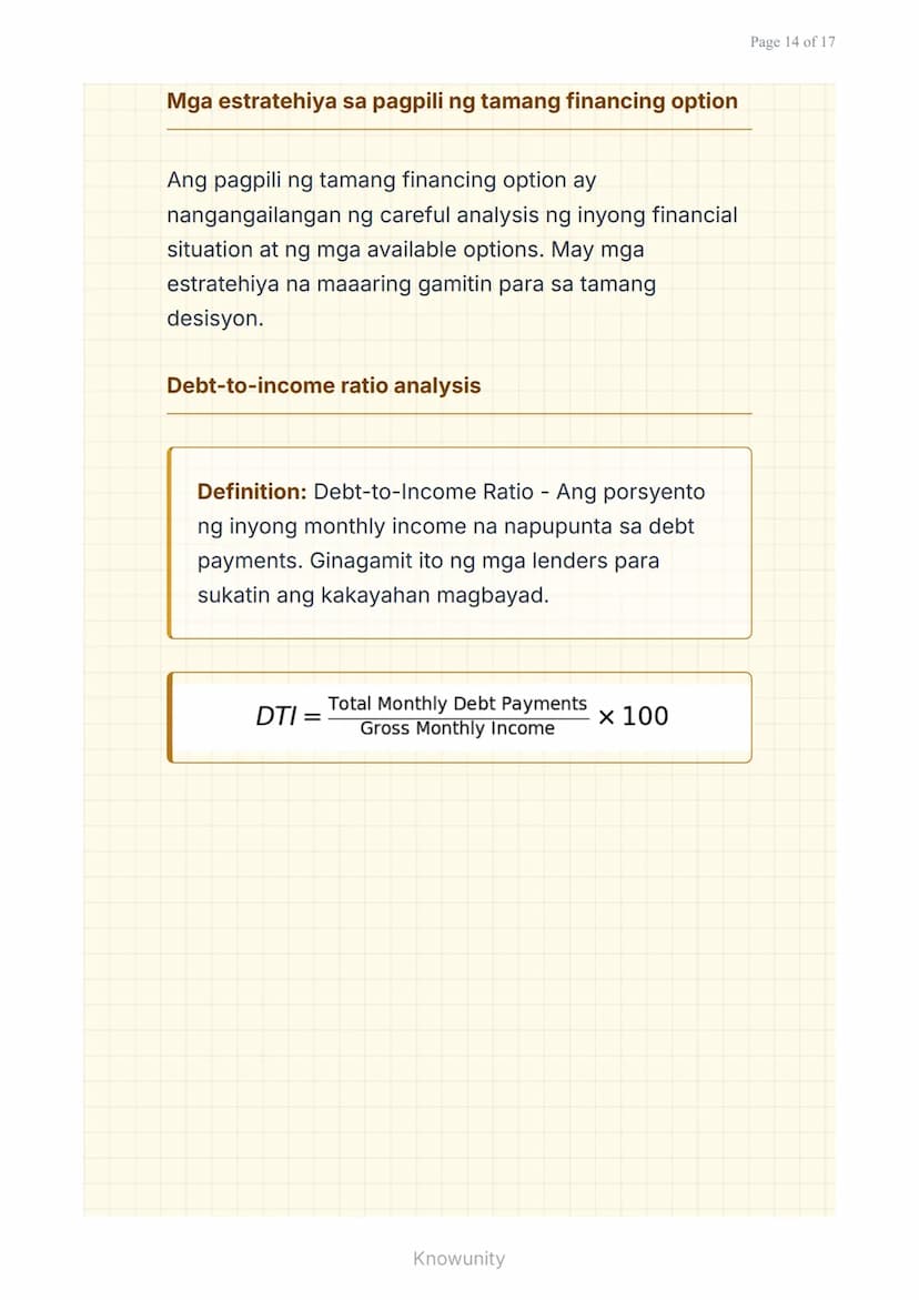 Mga Pautang at Financing: Pag-aanalisa ng Interest
Rate at Terms
Pag-aaral ng mga uri ng pautang at
pagsusuri ng interest rates
Mga Layuning
