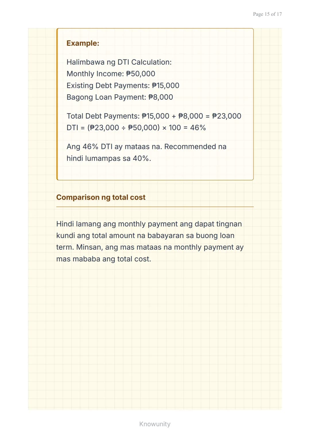 Mga Pautang at Financing: Pag-aanalisa ng Interest
Rate at Terms
Pag-aaral ng mga uri ng pautang at
pagsusuri ng interest rates
Mga Layuning