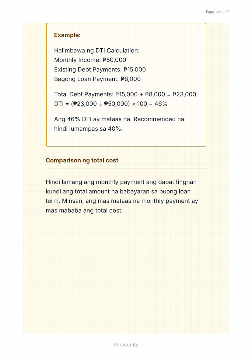 Mga Pautang at Financing: Pag-aanalisa ng Interest
Rate at Terms
Pag-aaral ng mga uri ng pautang at
pagsusuri ng interest rates
Mga Layuning