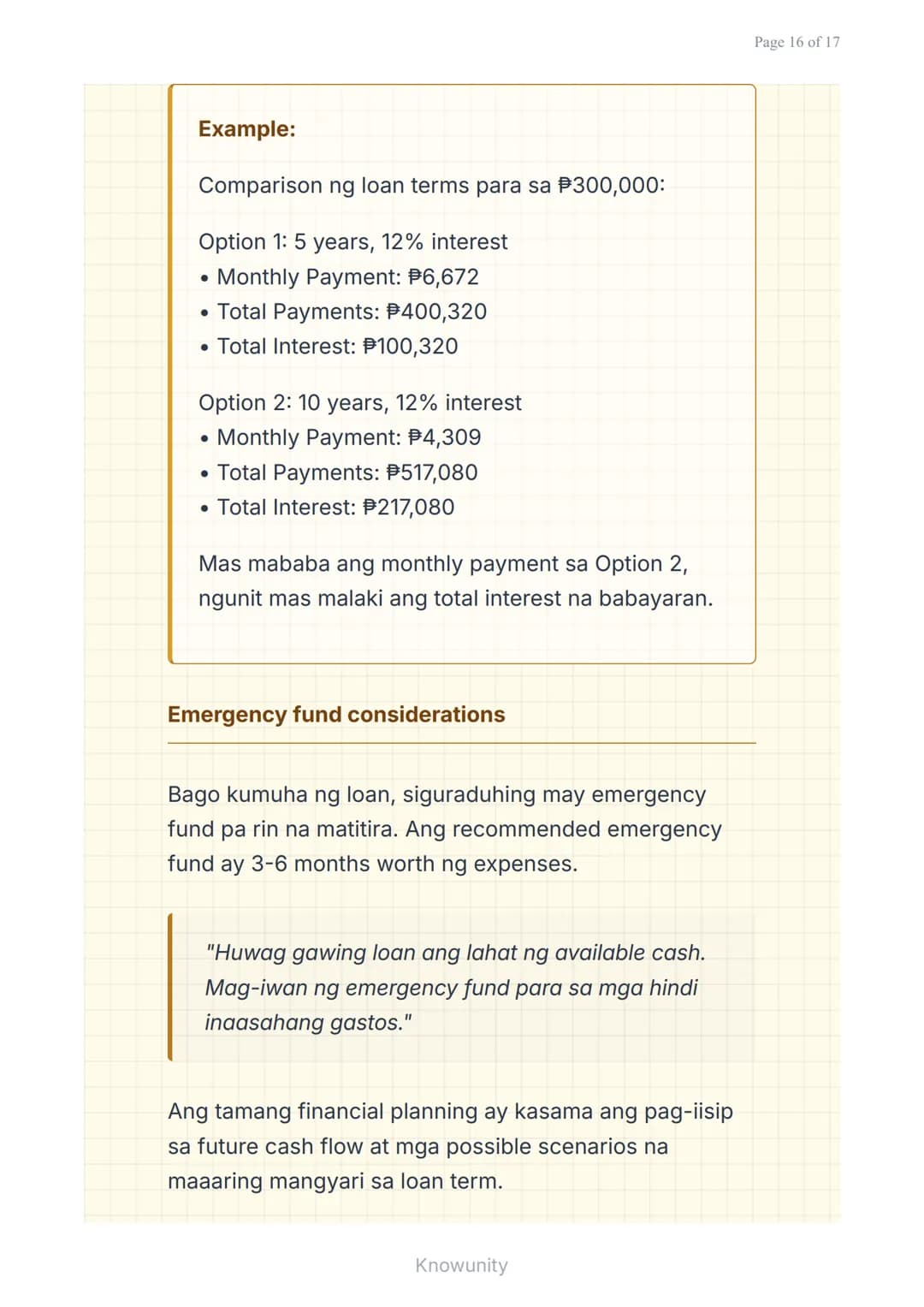 Mga Pautang at Financing: Pag-aanalisa ng Interest
Rate at Terms
Pag-aaral ng mga uri ng pautang at
pagsusuri ng interest rates
Mga Layuning