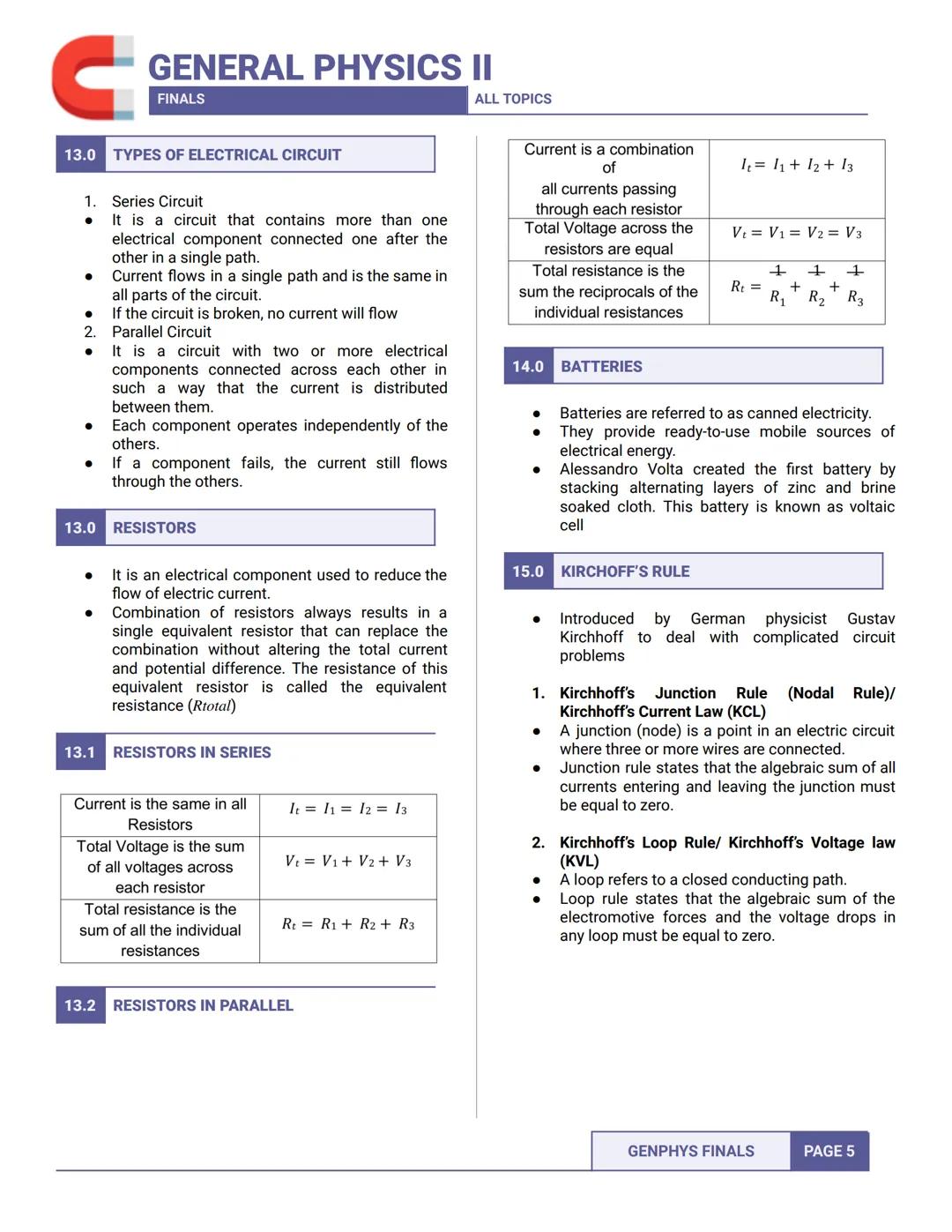 GENERAL PHYSICS II
FINALS
- SEM 2 ALL TOPICS -
1.0 ELECTROSTATICS
Refers to studying all phenomena with electric
charges at rest
1.1 ELECTRI
