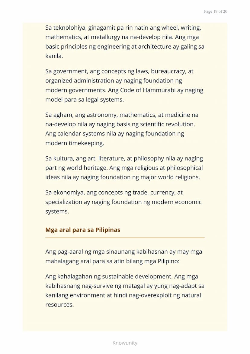 # Sinauang Kabihasnan ng Daigdig: Mesopotamia, Ehipto, Indus, at Tsina

Pag-aaral ng apat na mahahalagang sinaunang kabihasnan sa mundo

## 