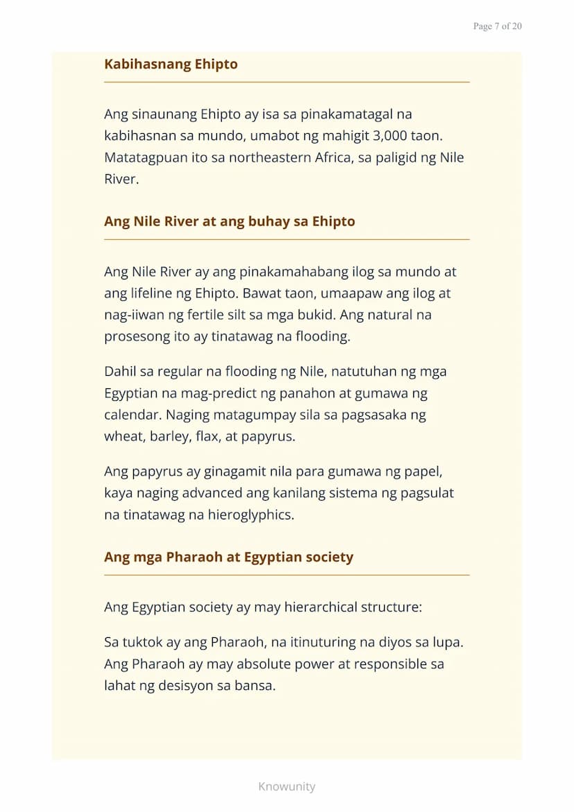 # Sinauang Kabihasnan ng Daigdig: Mesopotamia, Ehipto, Indus, at Tsina

Pag-aaral ng apat na mahahalagang sinaunang kabihasnan sa mundo

## 