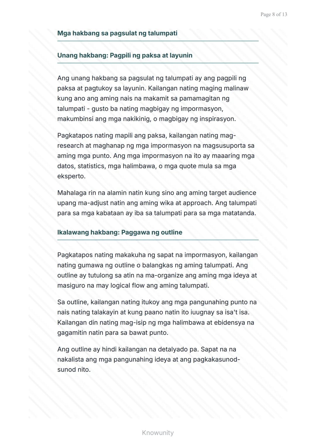 # Pagsulat ng Talumpati at Iskrip para sa Dulay

Matututuhan ang tamang paraan ng pagsulat ng talumpati at iskrip

## Mga Layuning Pang-eduk