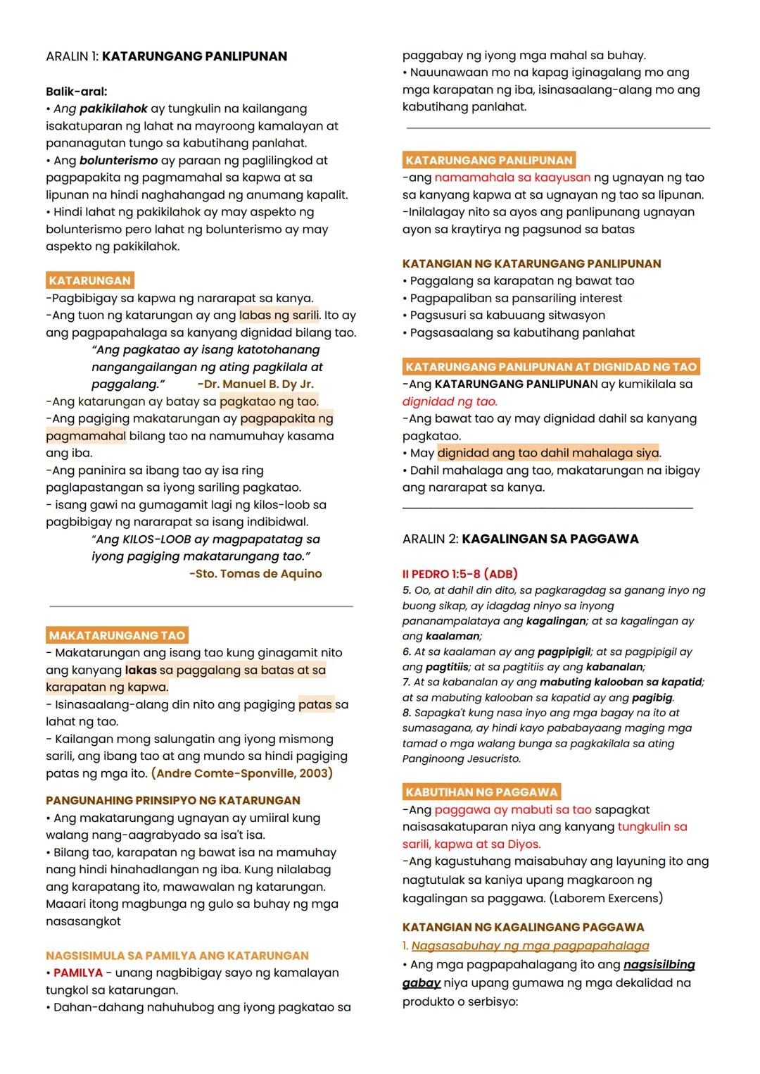ARALIN 1: KATARUNGANG PANLIPUNAN
Balik-aral:
• Ang pakikilahok ay tungkulin na kailangang
isakatuparan ng lahat na mayroong kamalayan at
pan