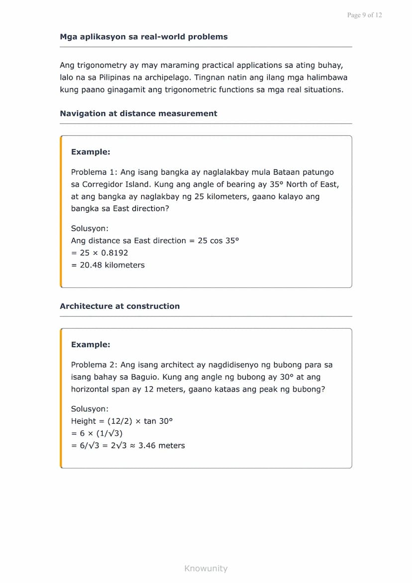 # Mga Trigonometric Functions at Angles: Degrees at Radians

Pag-aaral ng mga trigonometric functions at angle measurements

# Mga Layuning 