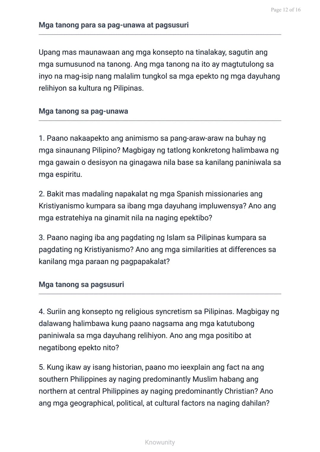 Mga Katutubong Paniniwala at Paglaganap ng Kristiyanismo at Islam
Pag-aaral sa mga sinaunang paniniwala at
pagdating ng mga relihiyon
Mga La