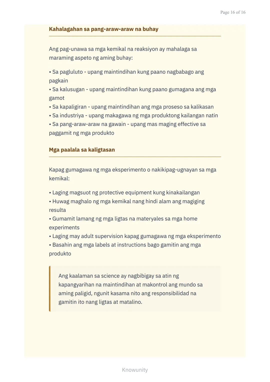 Pagkakakilanlan ng mga Kemikal at Pisikal na Pagbabago
Pag-aaral ng mga palatandaan ng kemikal na
reaksiyon at pagbabago
Mga Layuning Pag-aa