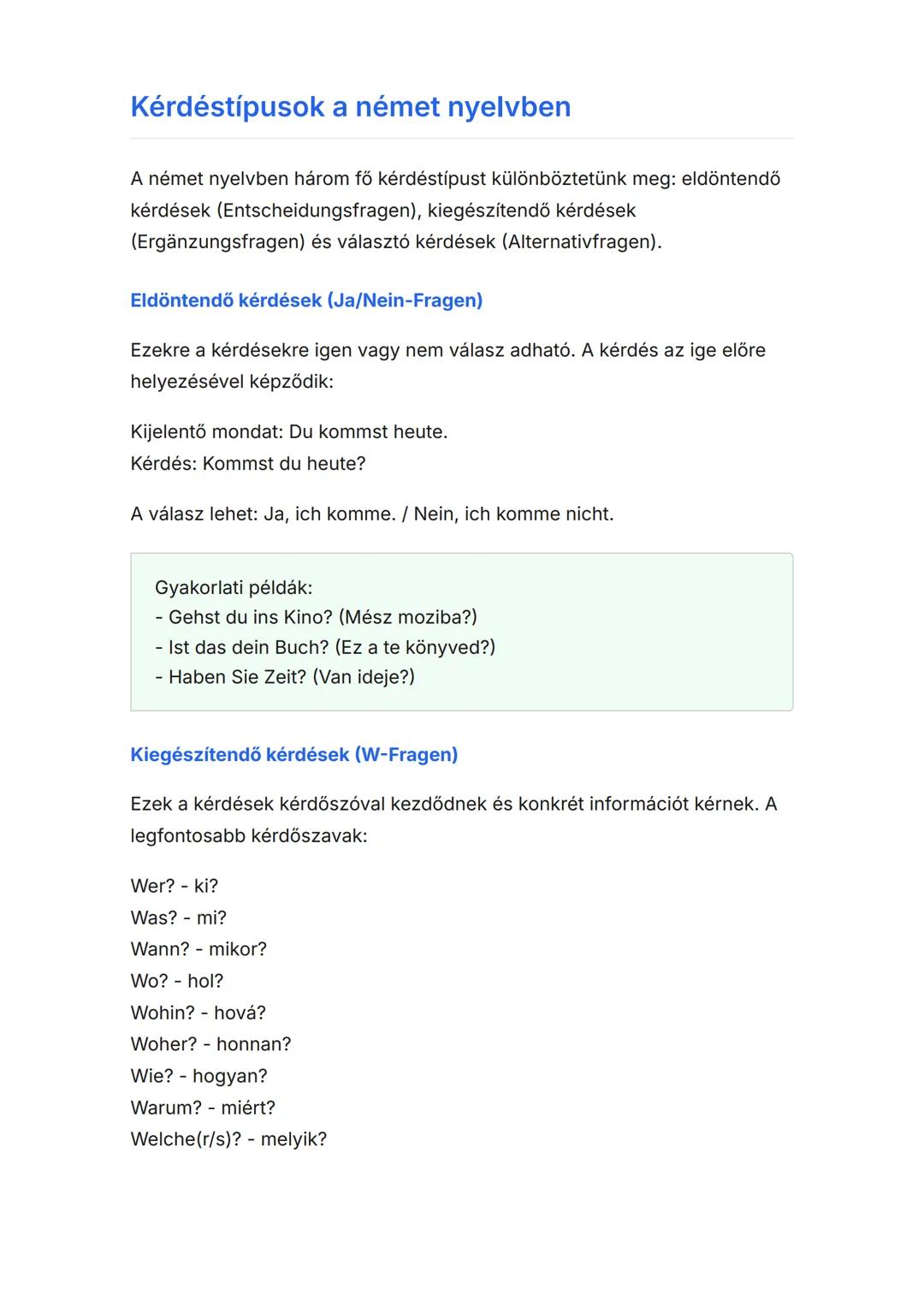 Német kommunikáció:
kérdések, válaszok és
vélemények
Német nyelvű kommunikációs helyzetek és nyelvtani szerkezetek
Német • Grade 8 • Hungary