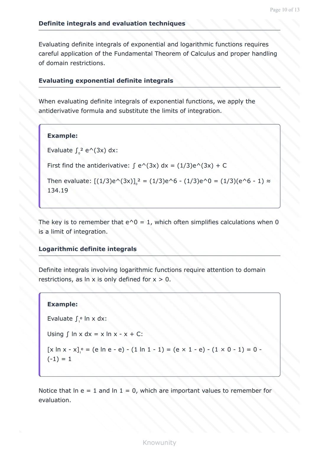 Integration of Exponential and Logarithmic Functions
Master integration techniques for exponential and
logarithmic functions
What you will l