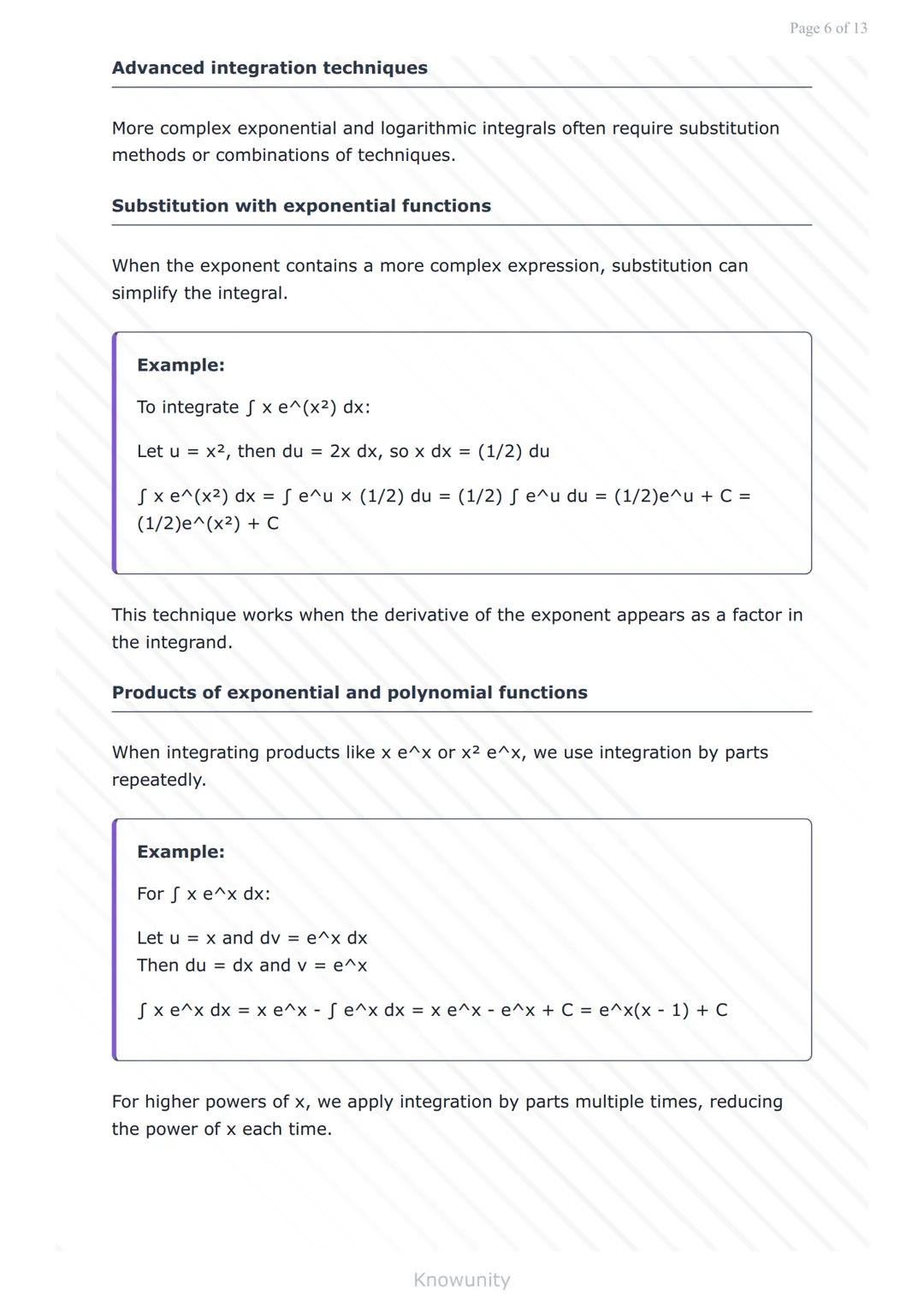 Integration of Exponential and Logarithmic Functions
Master integration techniques for exponential and
logarithmic functions
What you will l