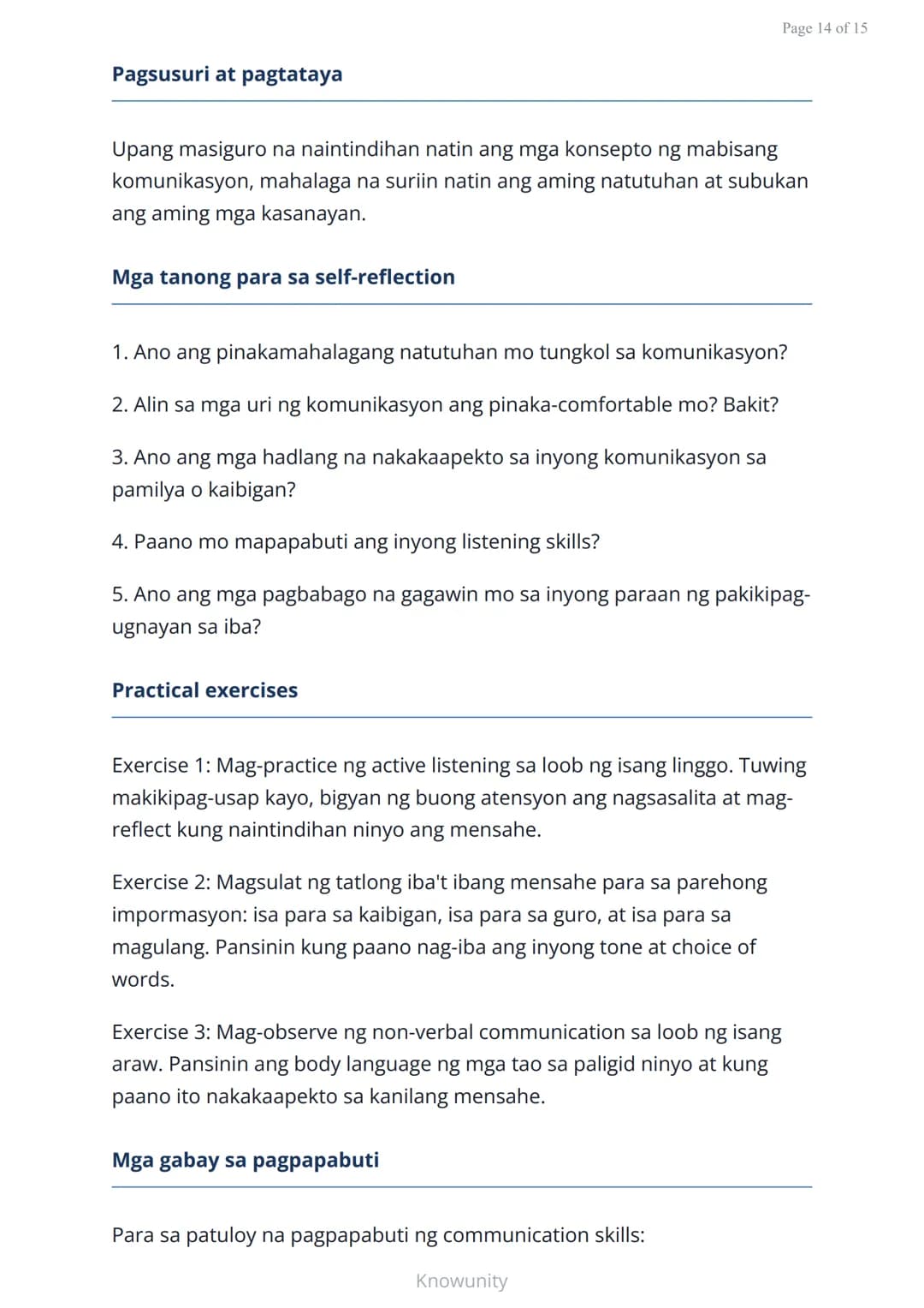 Pag-unlad ng Sarili at Pakikipagkapwa: Mabisang Komunikasyon
Pagkatuto ng mga estratehiya sa mabisang
komunikasyon at pakikipagkapwa
Mga Lay