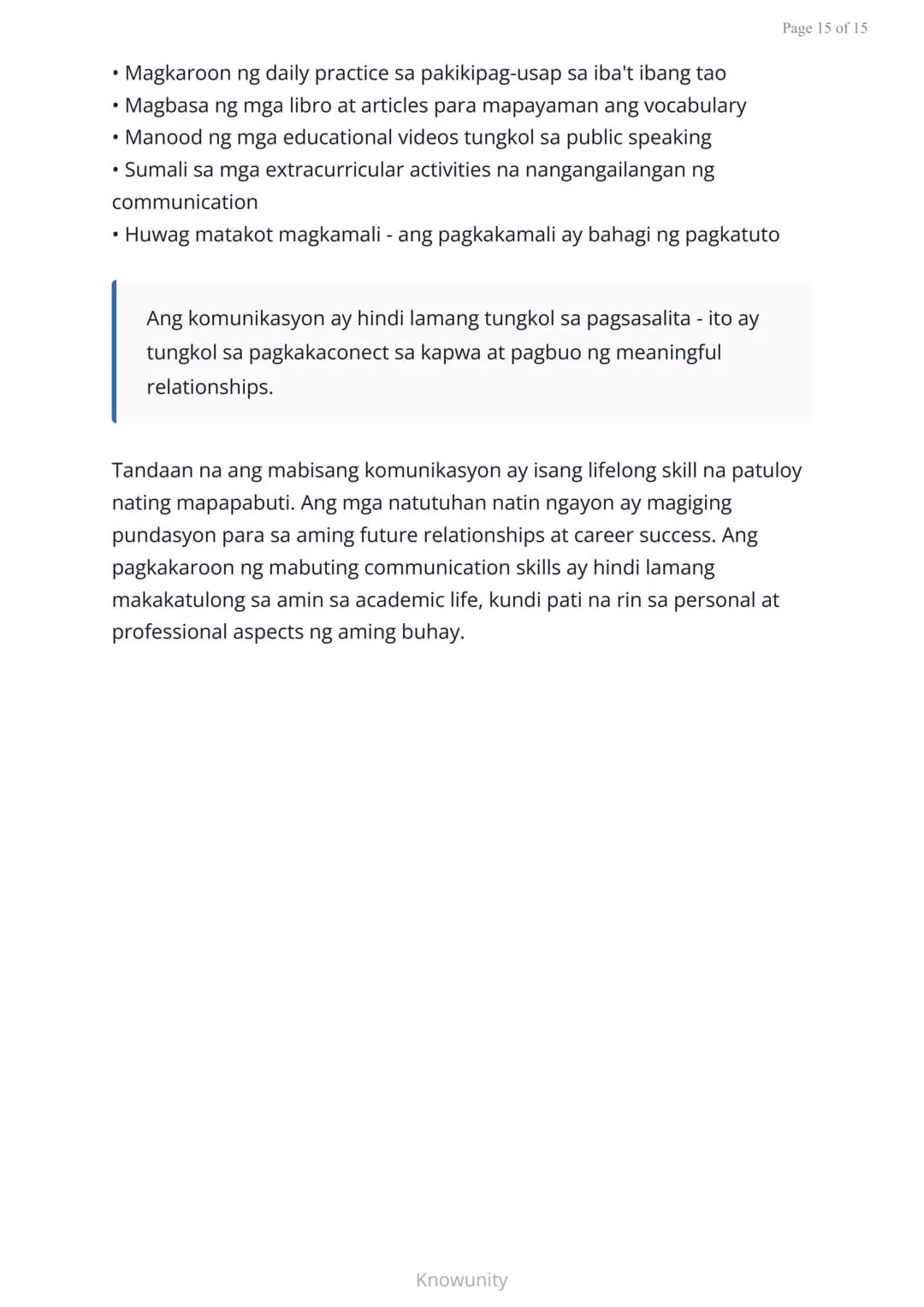 Pag-unlad ng Sarili at Pakikipagkapwa: Mabisang Komunikasyon
Pagkatuto ng mga estratehiya sa mabisang
komunikasyon at pakikipagkapwa
Mga Lay
