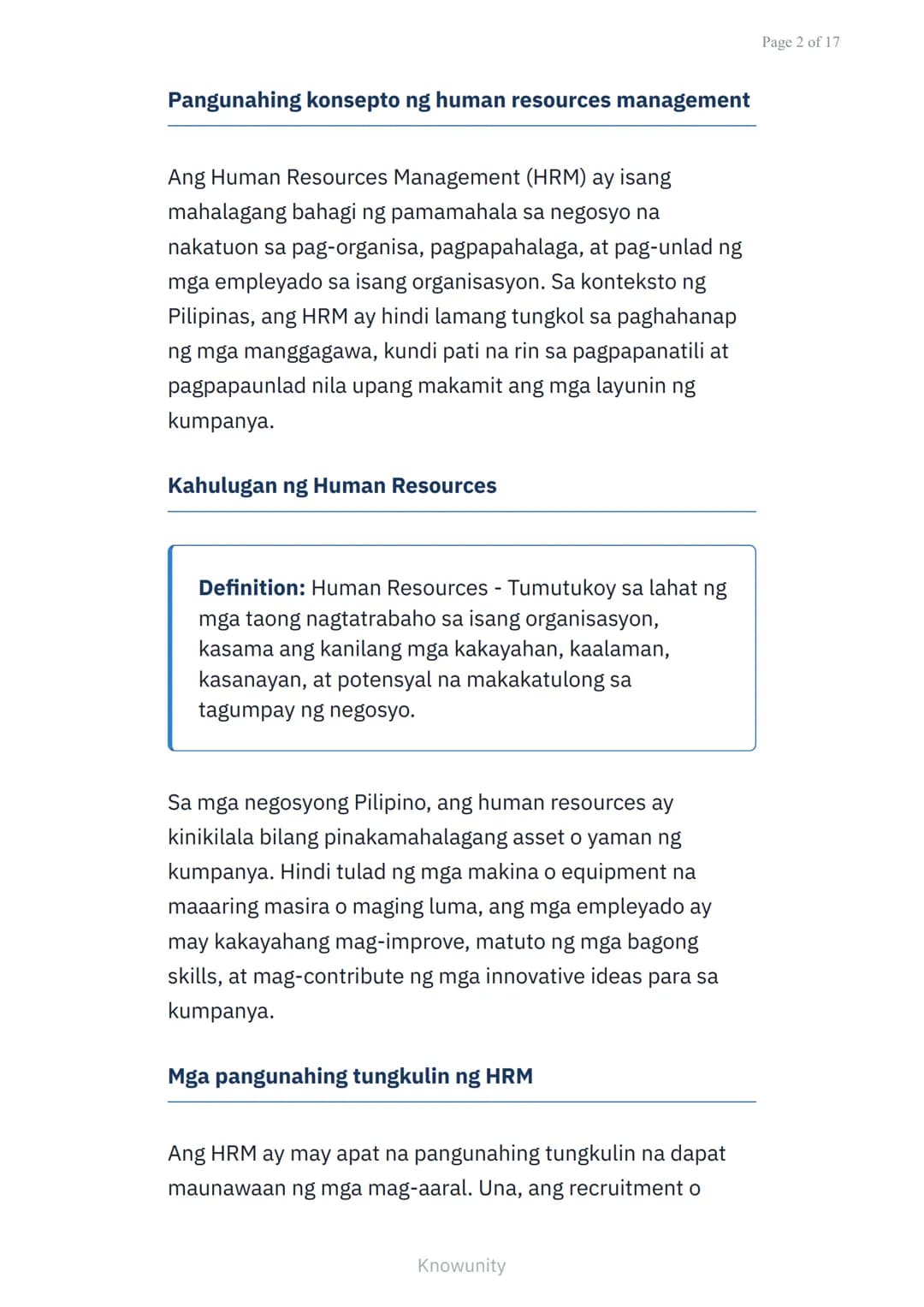 # Pamamahala ng Human Resources: Pagkuha, Pagpapaunlad, at Pag-uugnay

Pangunahing konsepto ng HR management sa negosyo

## Mga Layuning Pag