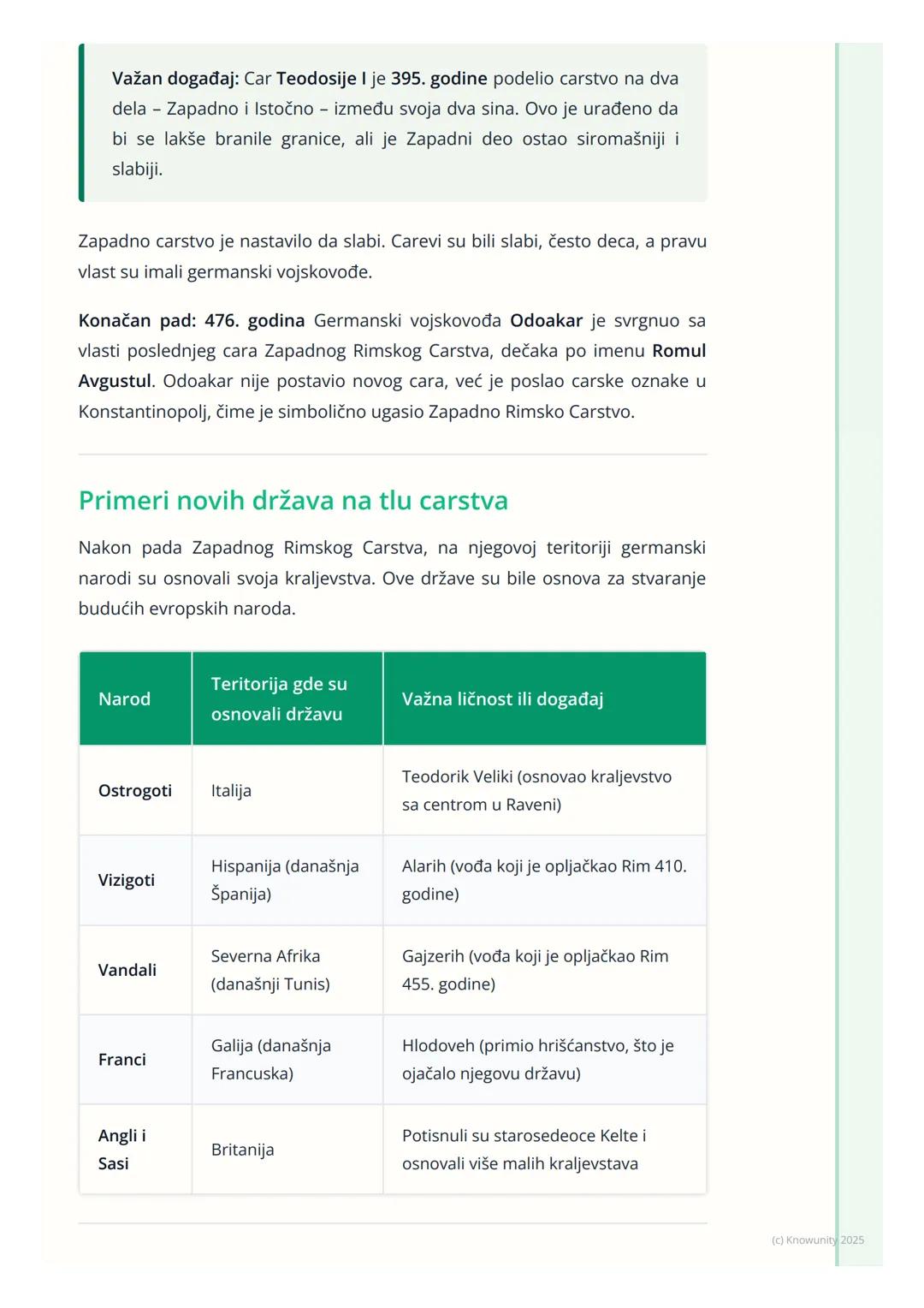 # Pad Zapadnog Rimskog
# Carstva i Velika seoba naroda

Uvod u temu

Rimsko carstvo je bilo ogromno i moćno, ali nije propalo odjednom. Njeg