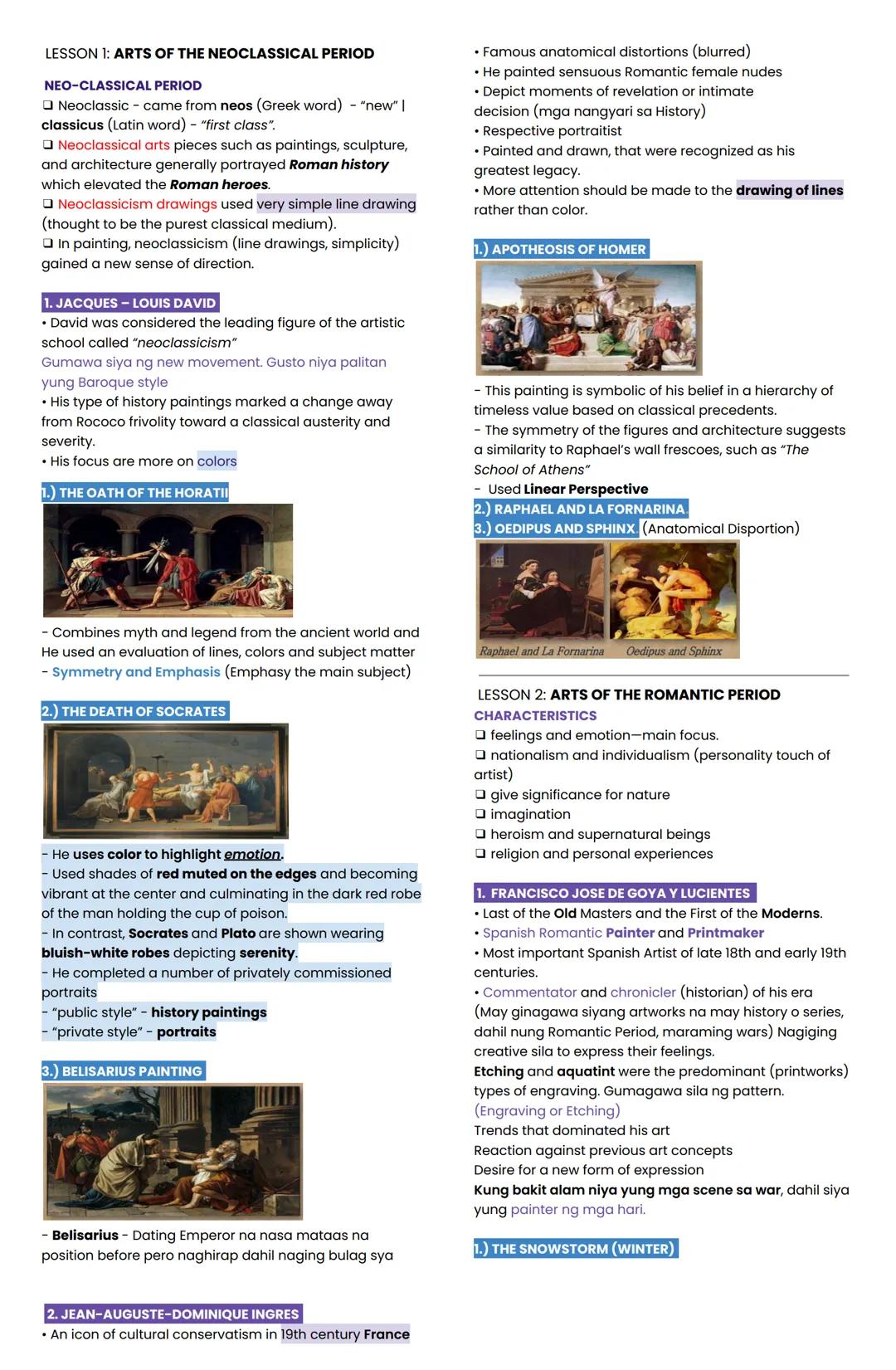 LESSON 1: ARTS OF THE NEOCLASSICAL PERIOD
NEO-CLASSICAL PERIOD
Neoclassic- came from neos (Greek word) - "new" |
classicus (Latin word) - "f
