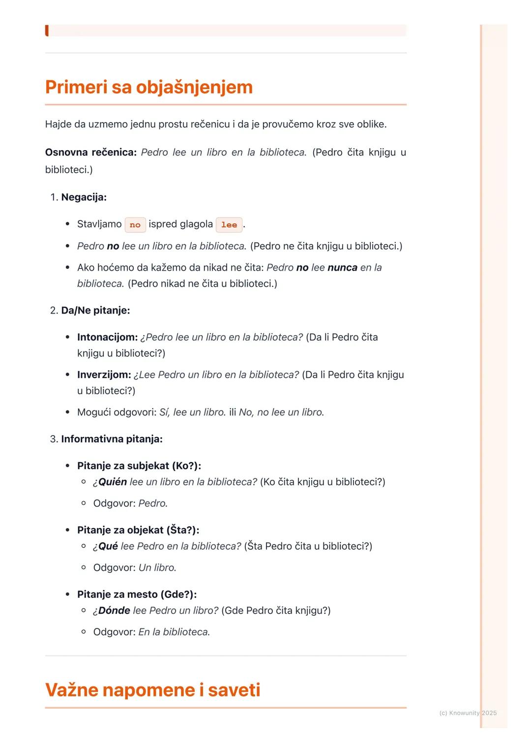 # Pitanja i negacije

Uvodni pregled: Pitanja i negacije

Ovo je osnova za svaki razgovor na španskom. Bez ovoga ne mogu ni da pitam
nešto, 