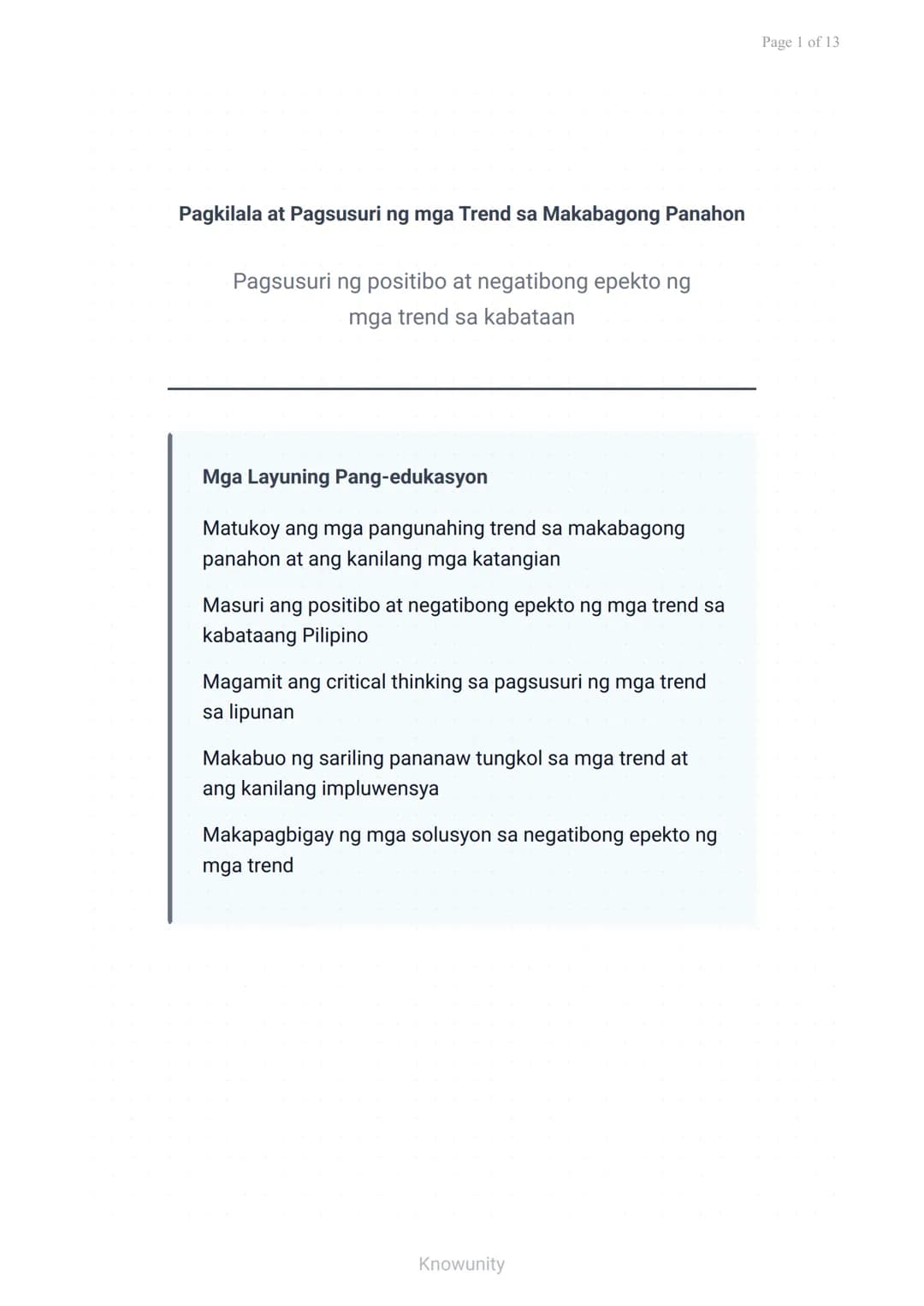 Pagkilala at Pagsusuri ng mga Trend sa Makabagong Panahon