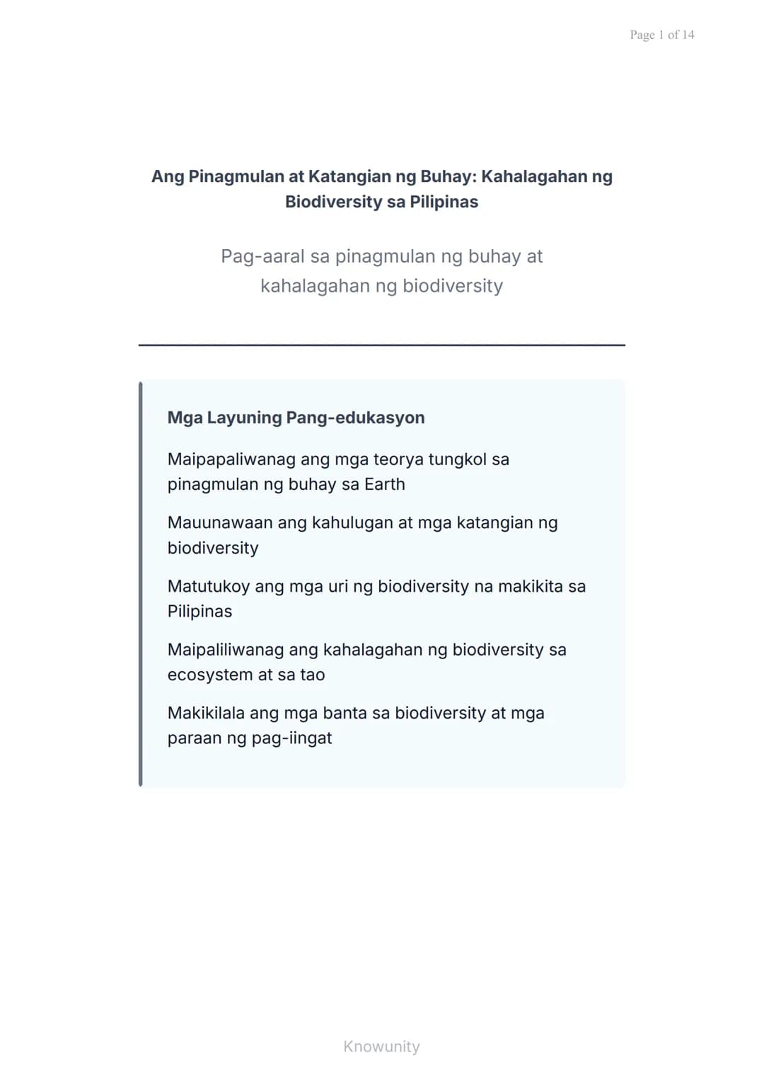 Ang Pinagmulan at Katangian ng Buhay: Kahalagahan ng Biodiversity sa Pilipinas